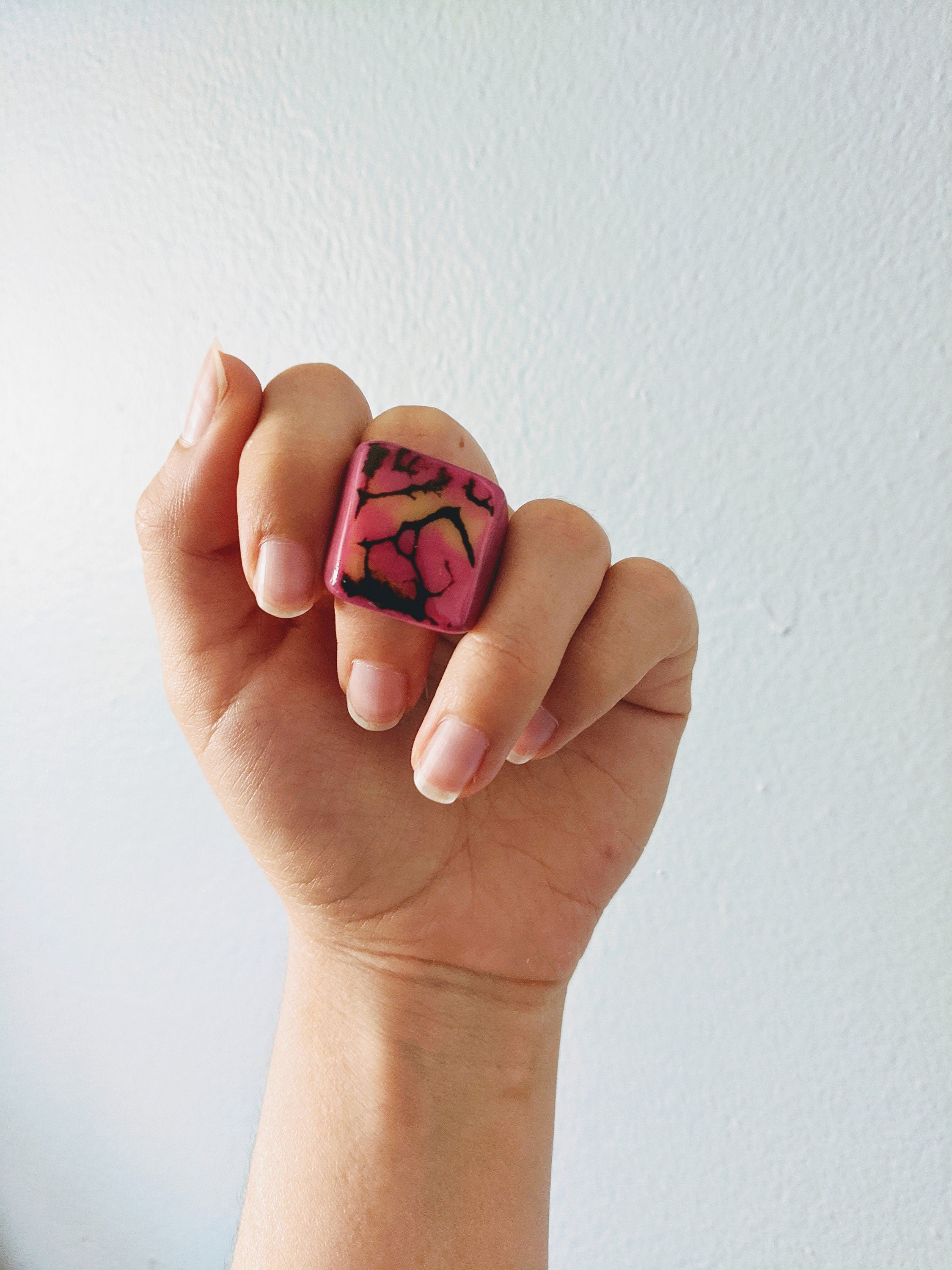 Statement Pink Ring for Woman.