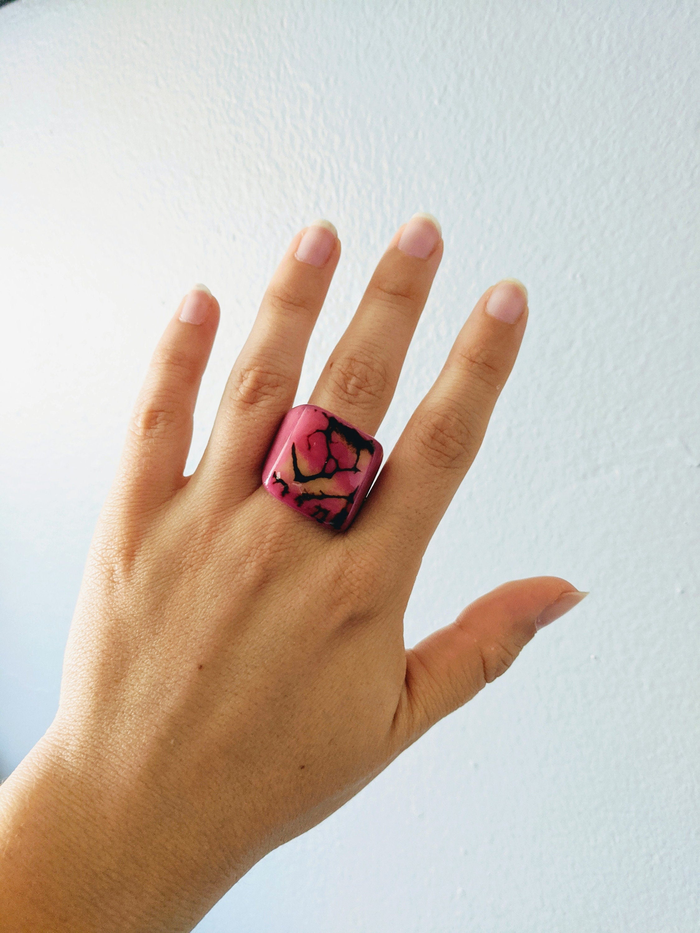 Statement Pink Ring for Woman.