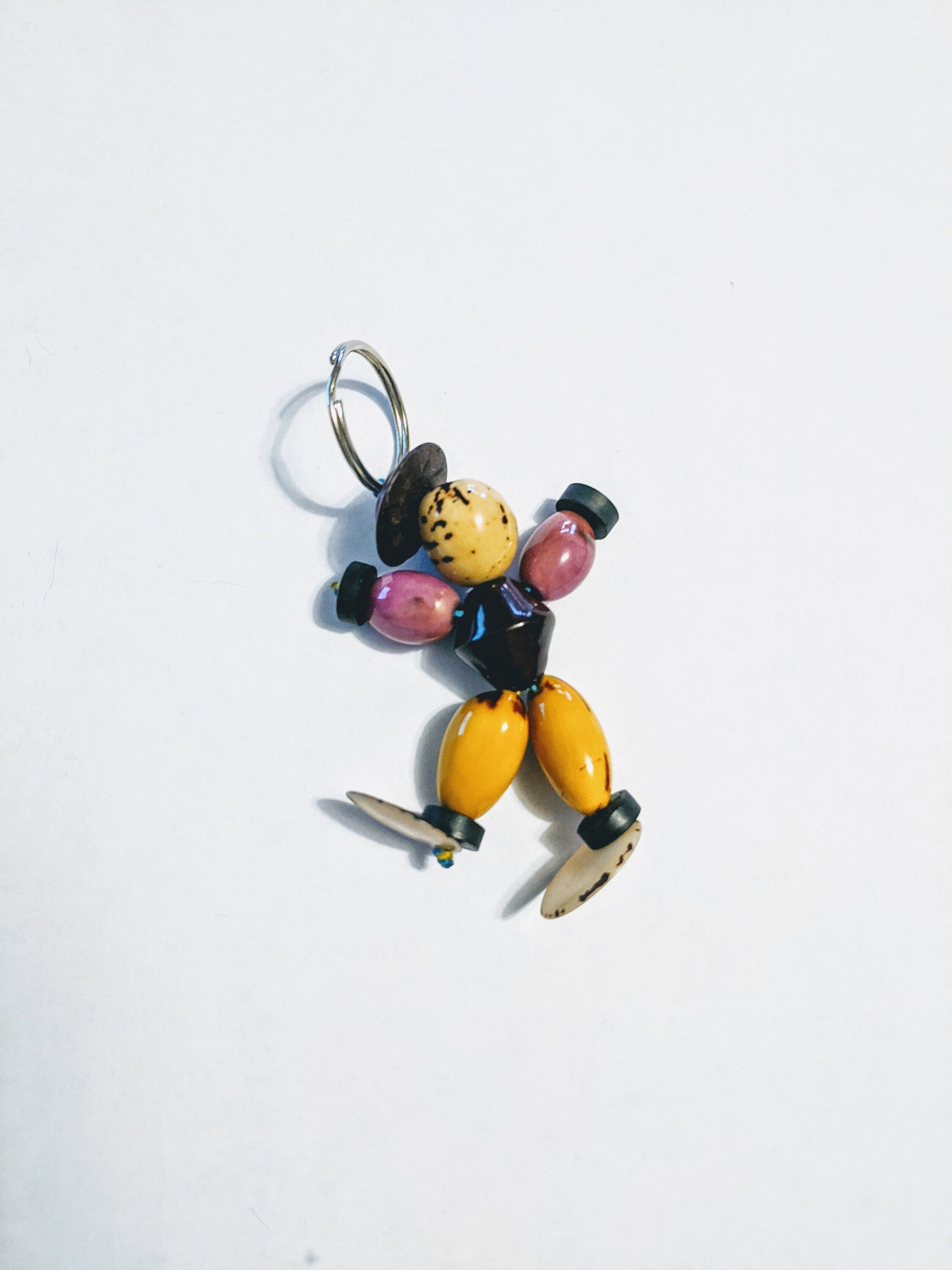 Picasso keychain, handmade Doll keychain, Vegetal Ivory key holder. gift for art lovers, artistic keychain, geometric cubism art keychain