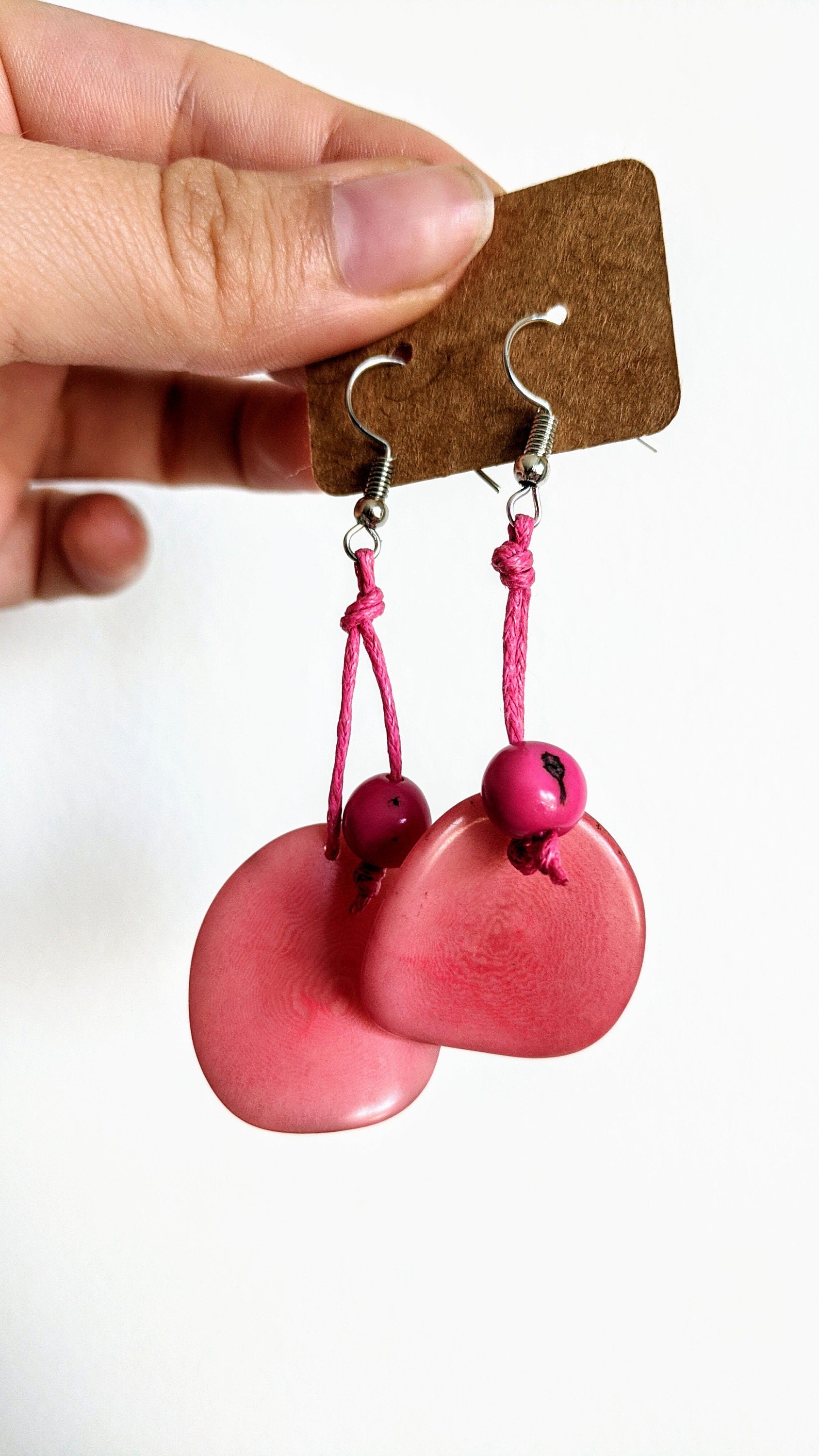 Long geometric fun earrings.