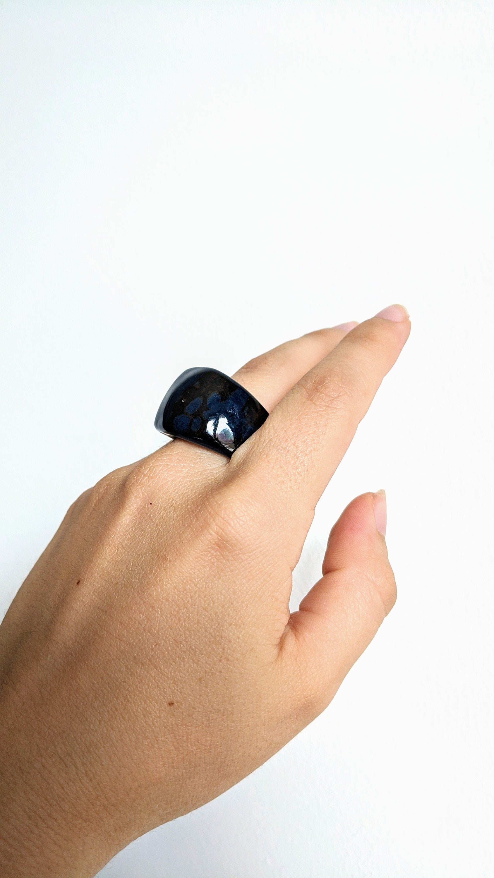 One of a kind hand painted ring. Chunky boho ring. exclusive ring Handmade Tagua nut jewelry. Statement ring perfect for mother's day gift