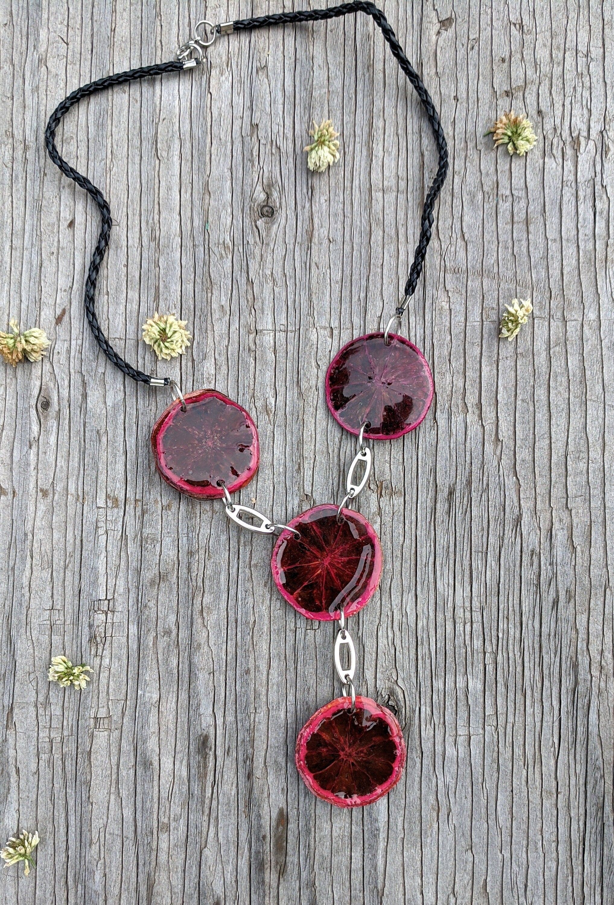 Lemon Pendant Long Necklace.