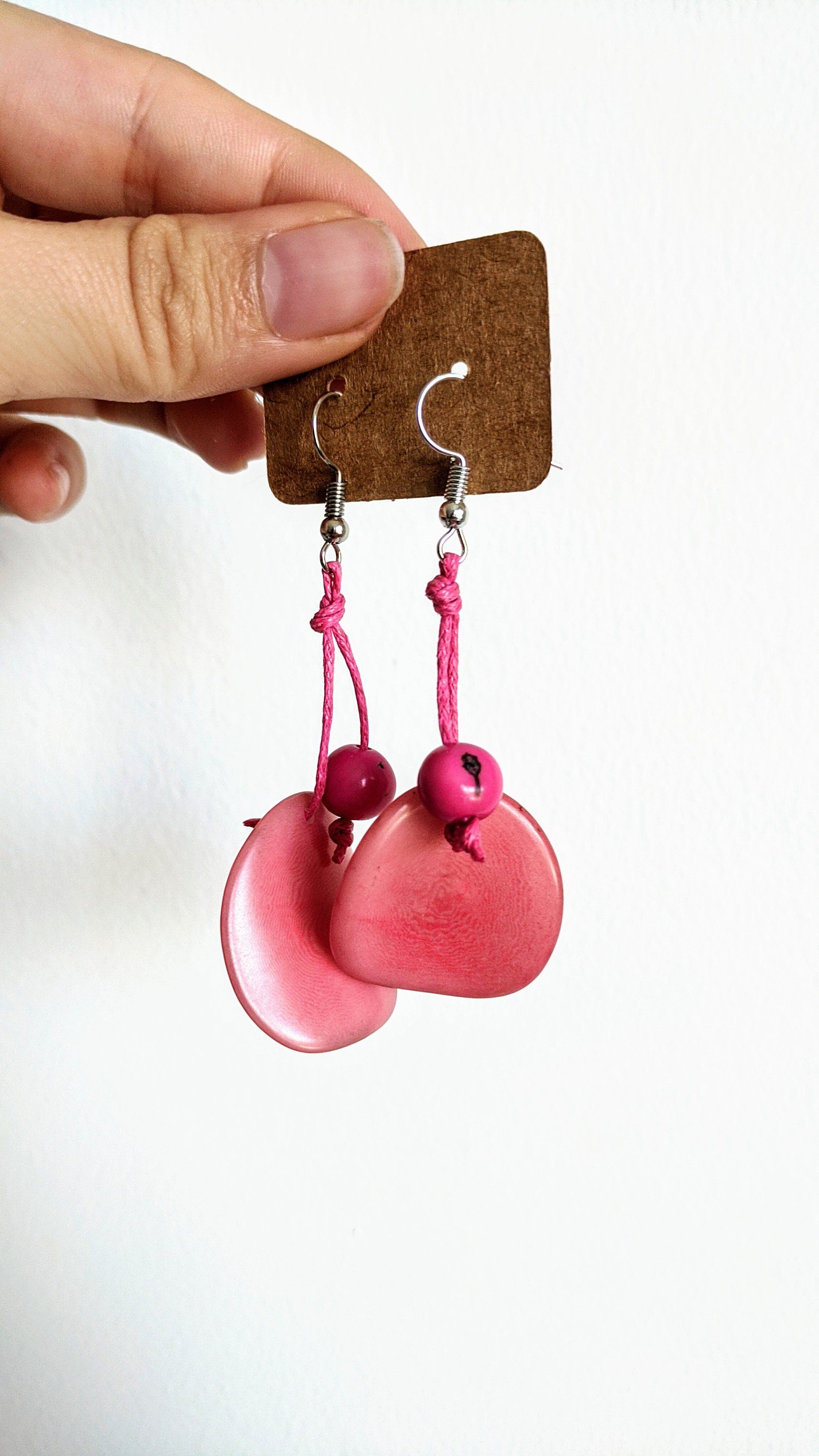 Long geometric fun earrings.