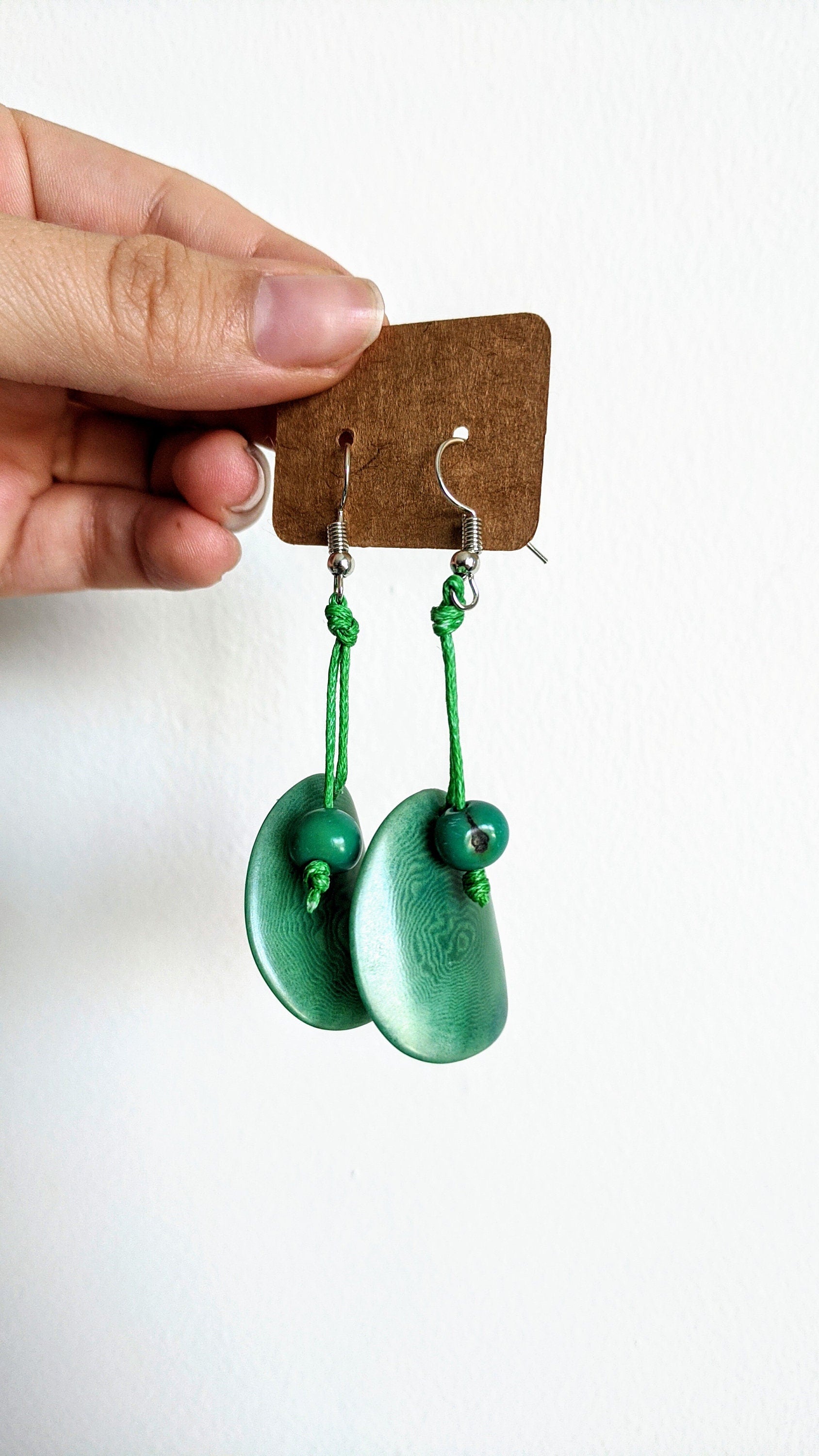 Long geometric fun earrings.