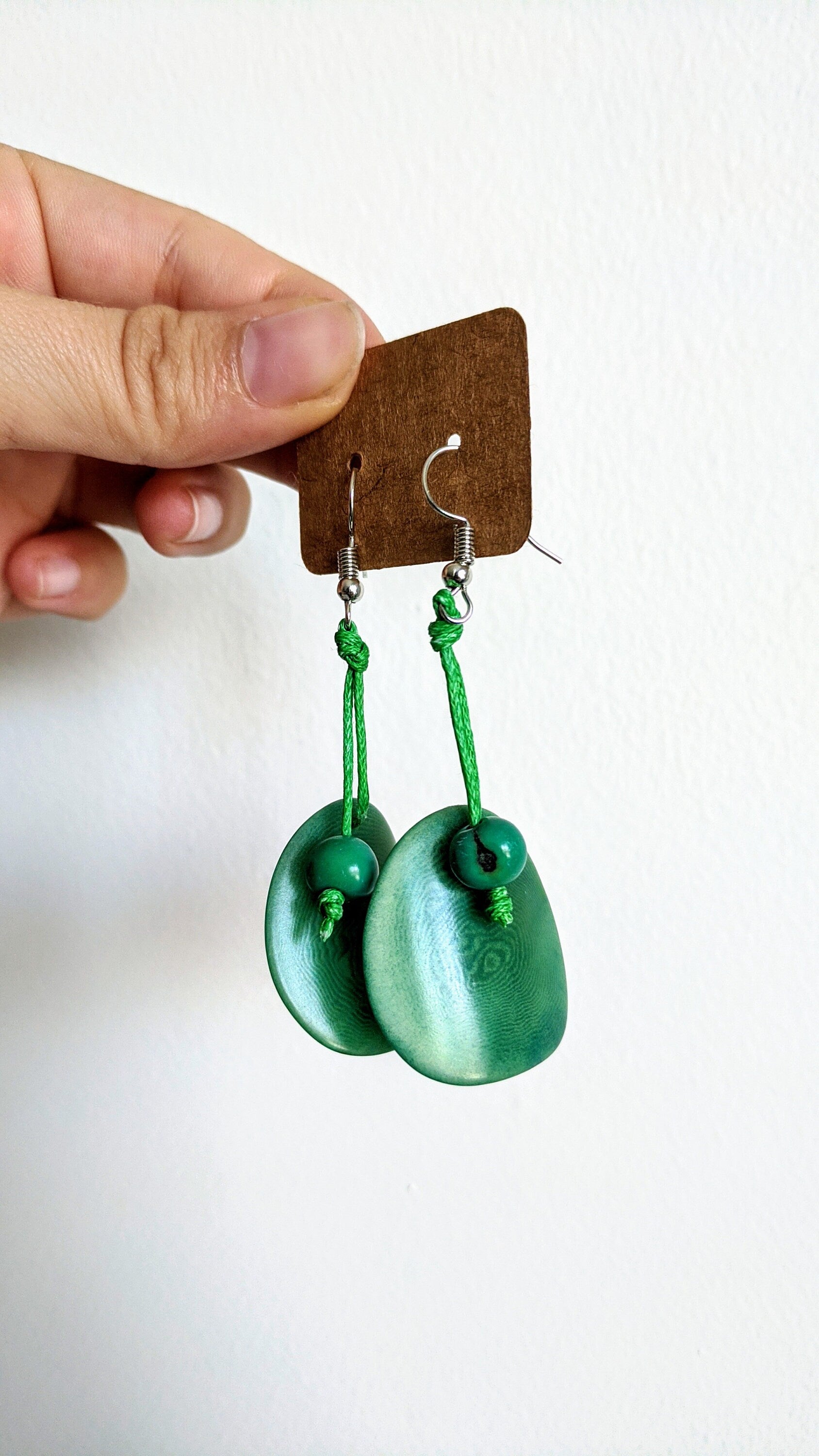 Long geometric fun earrings.