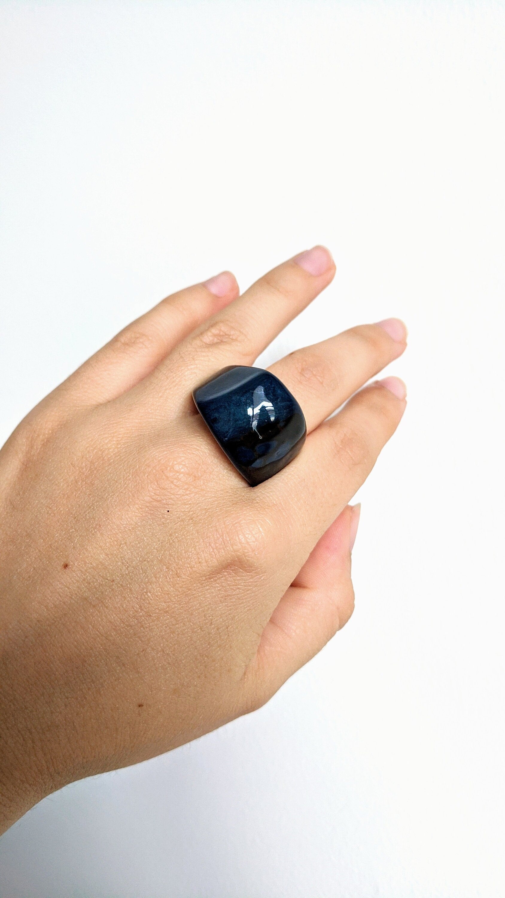 One of a kind hand painted ring. Chunky boho ring. exclusive ring Handmade Tagua nut jewelry. Statement ring perfect for mother's day gift