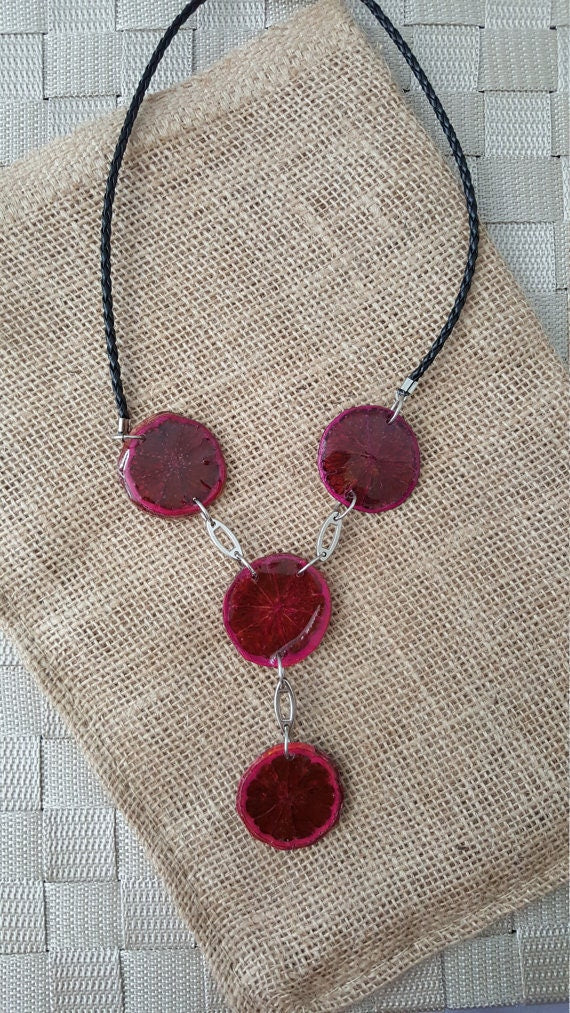 Lemon Pendant Long Necklace.