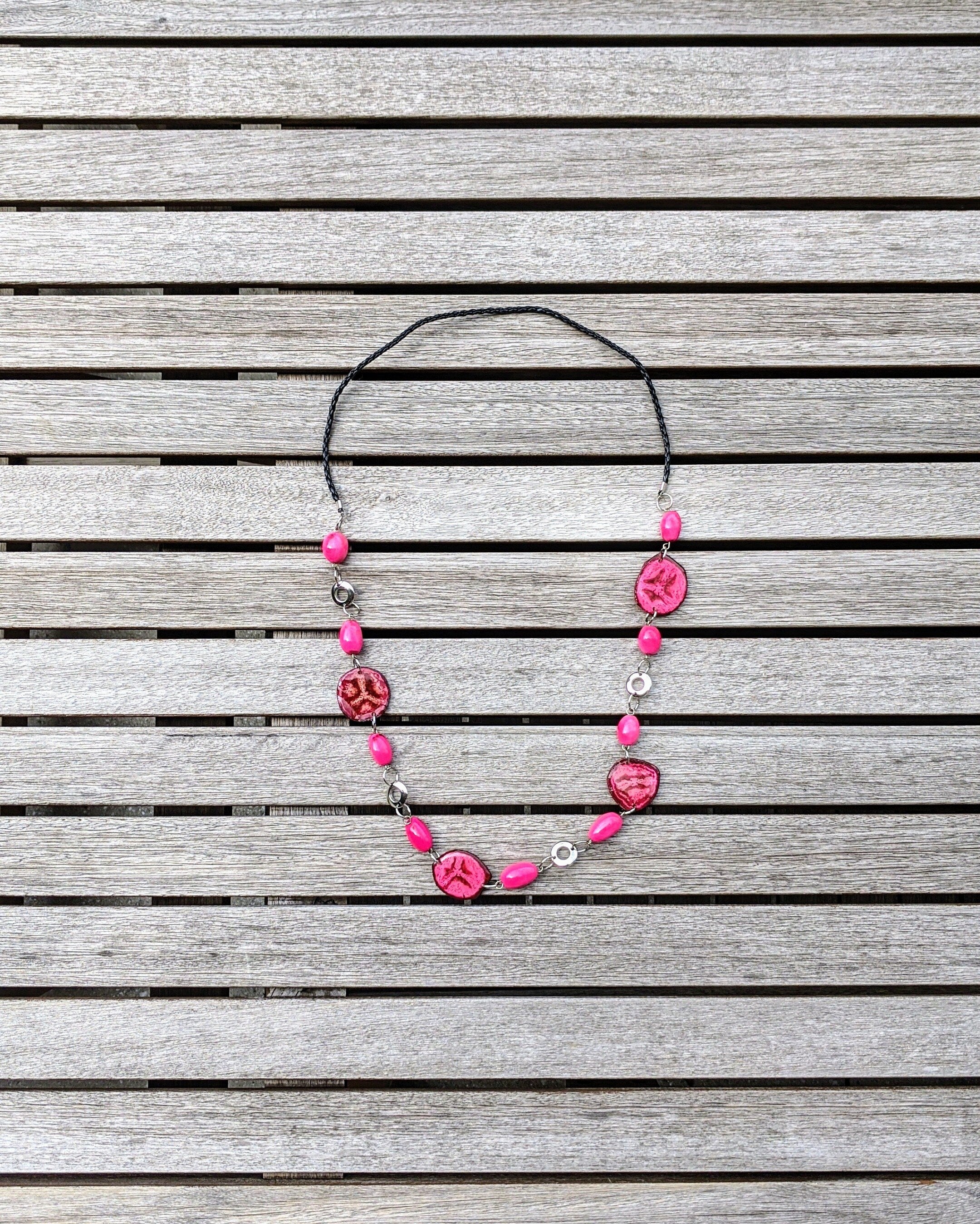 Long Lemon Retro Vintage Inspired Necklace.