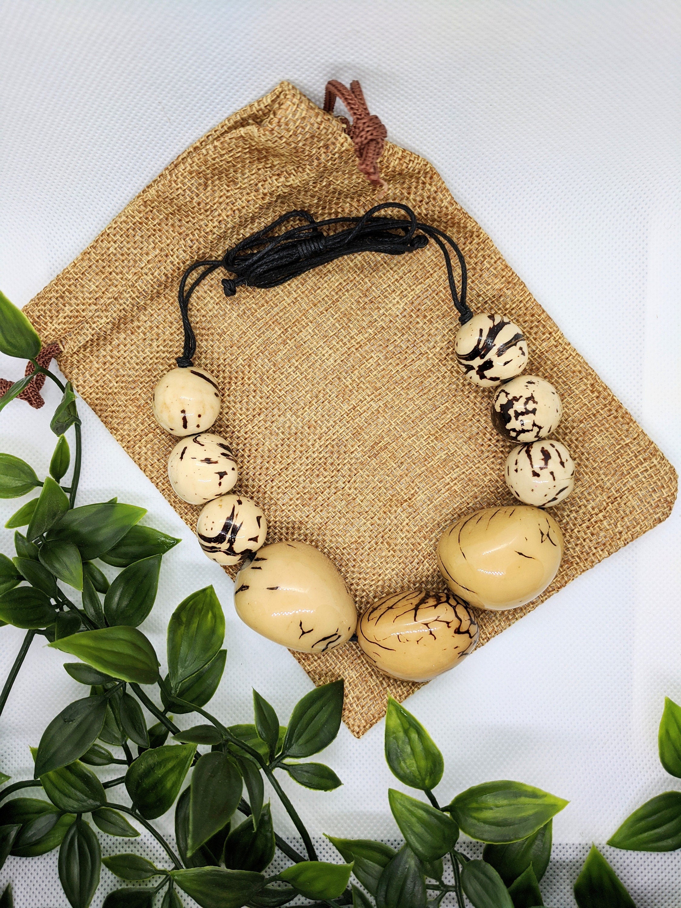 Chunky Tagua Statement Necklace.