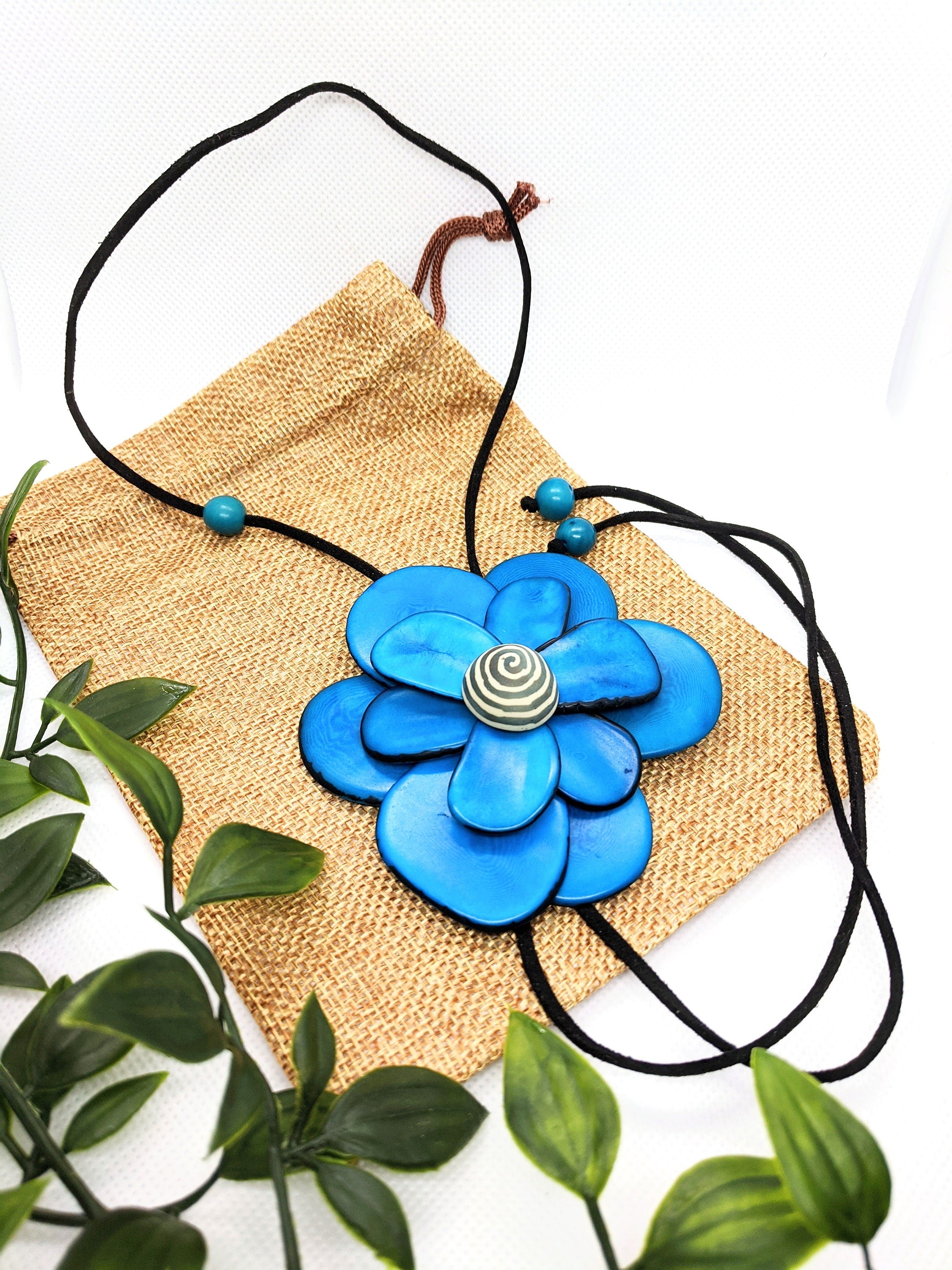 Handmade Floral Tie Necklace.