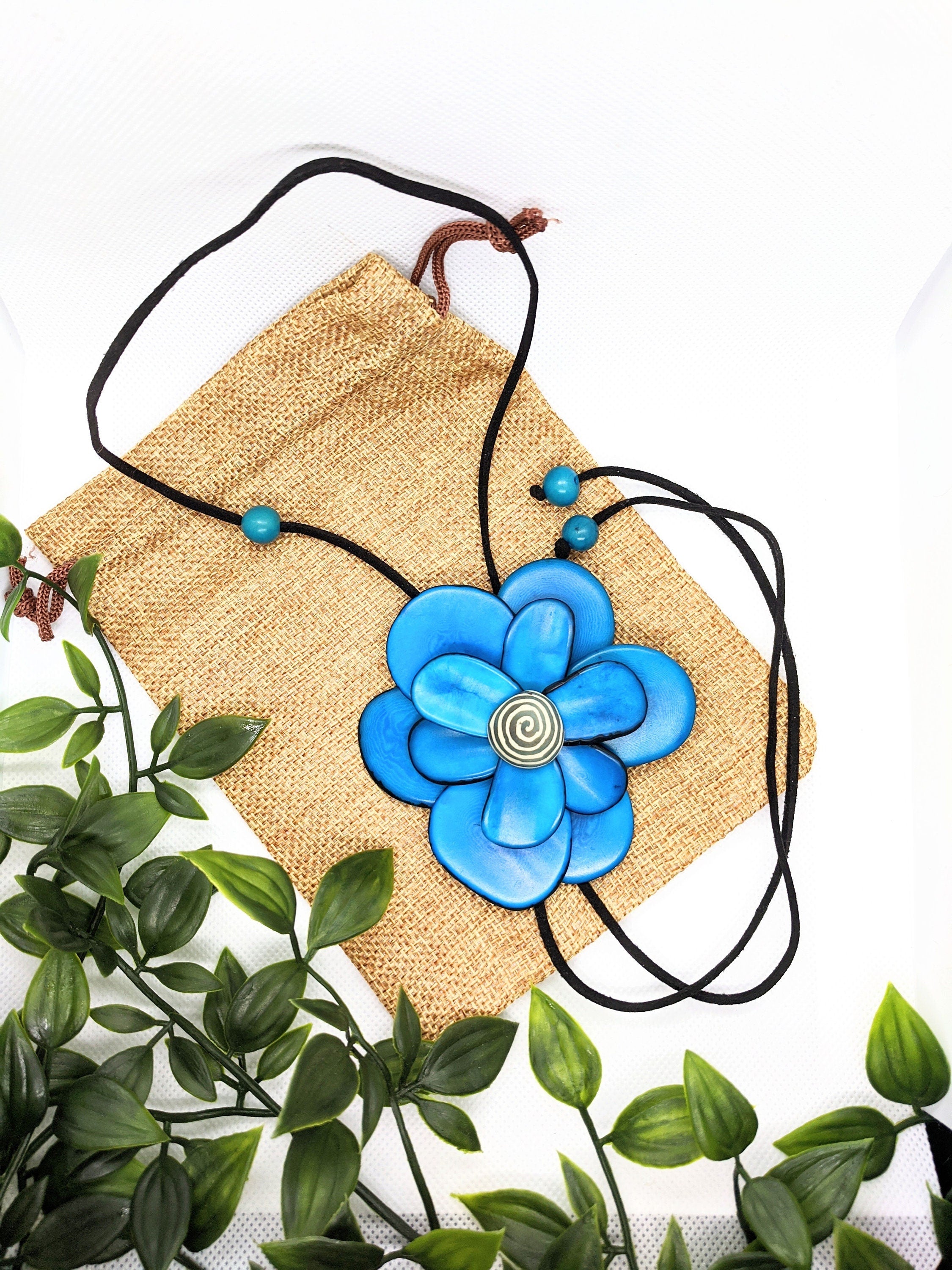 Handmade Floral Tie Necklace.