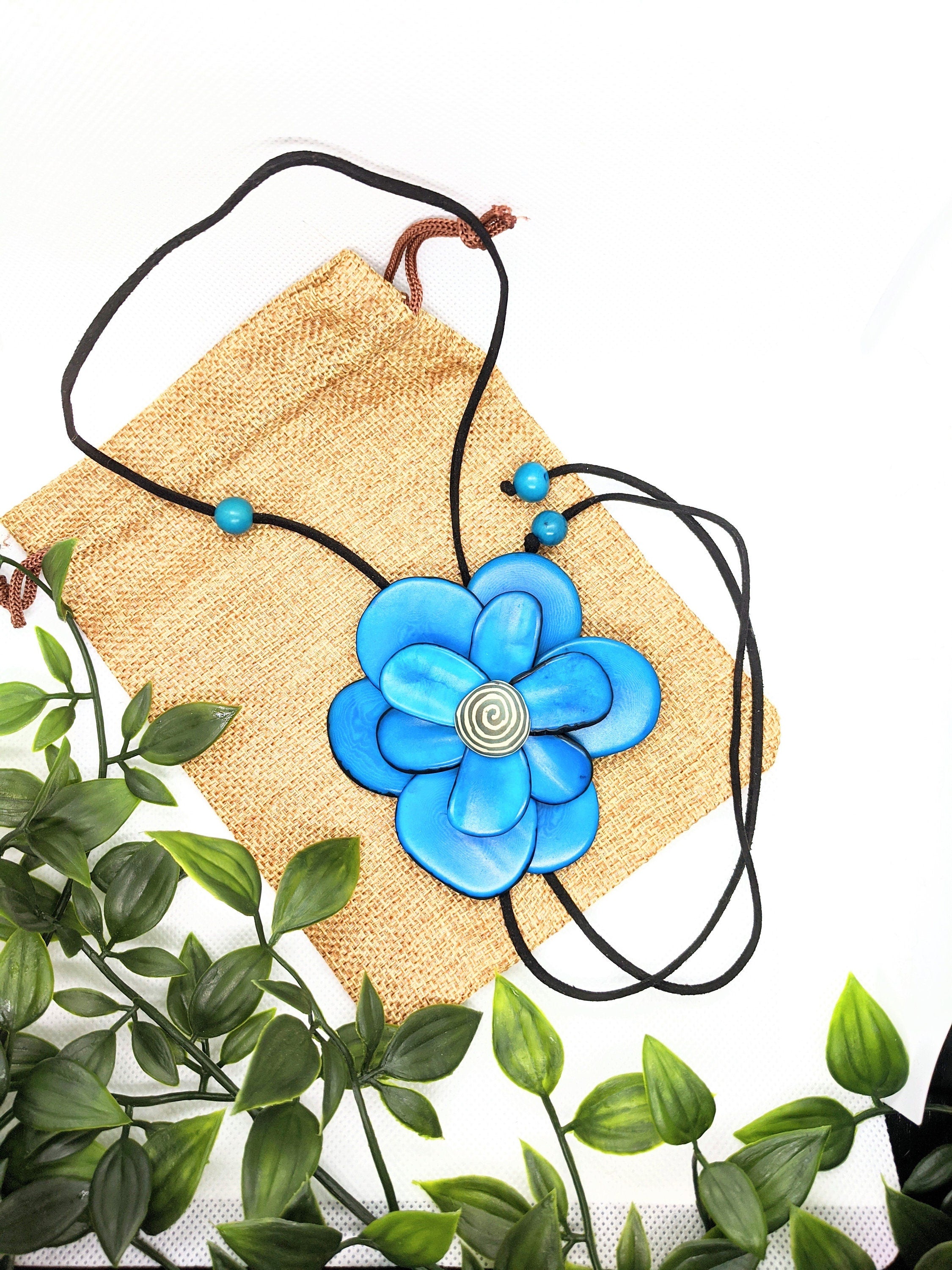 Handmade Floral Tie Necklace.