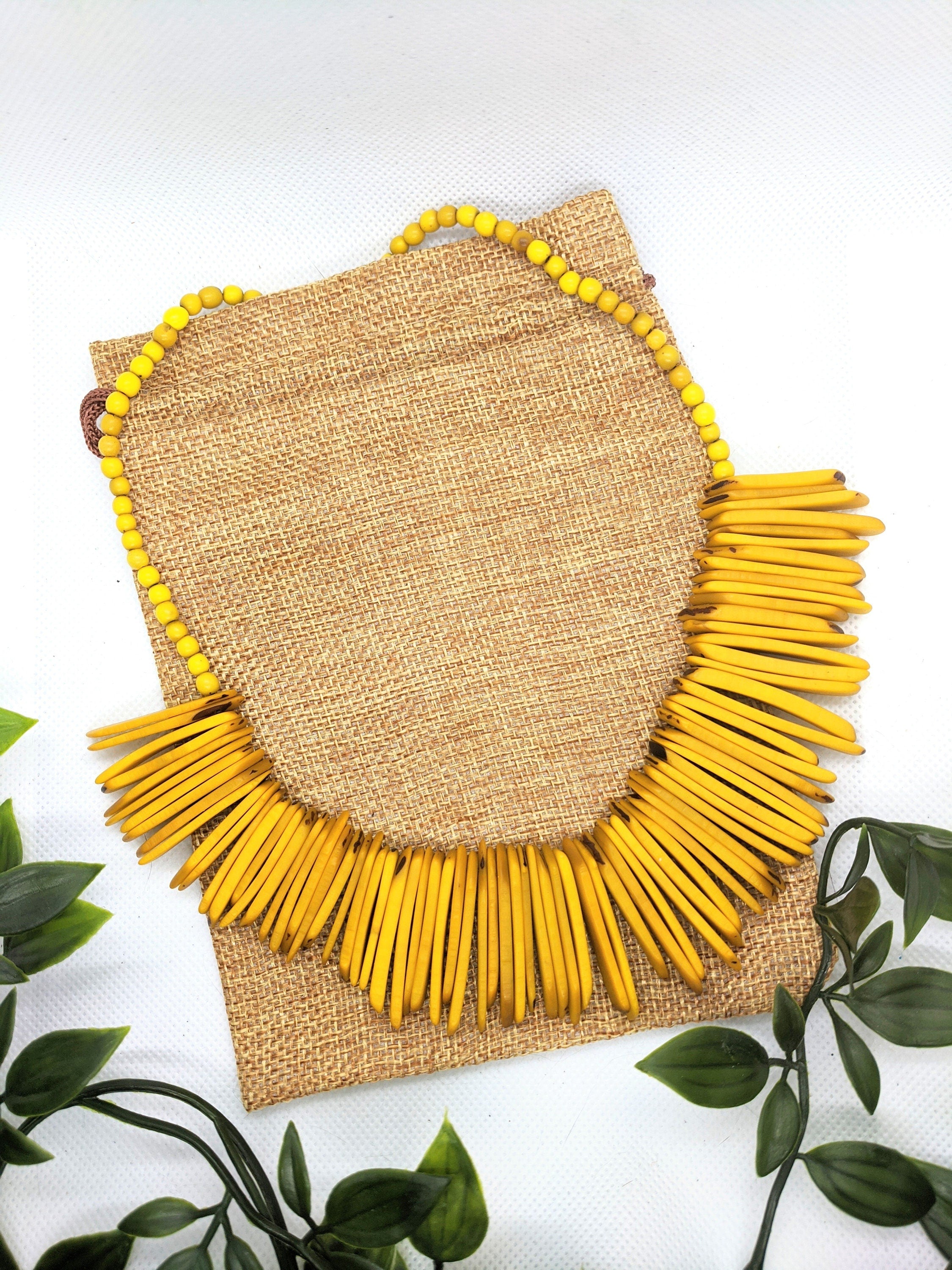 Boho Beaded Spike Necklace.