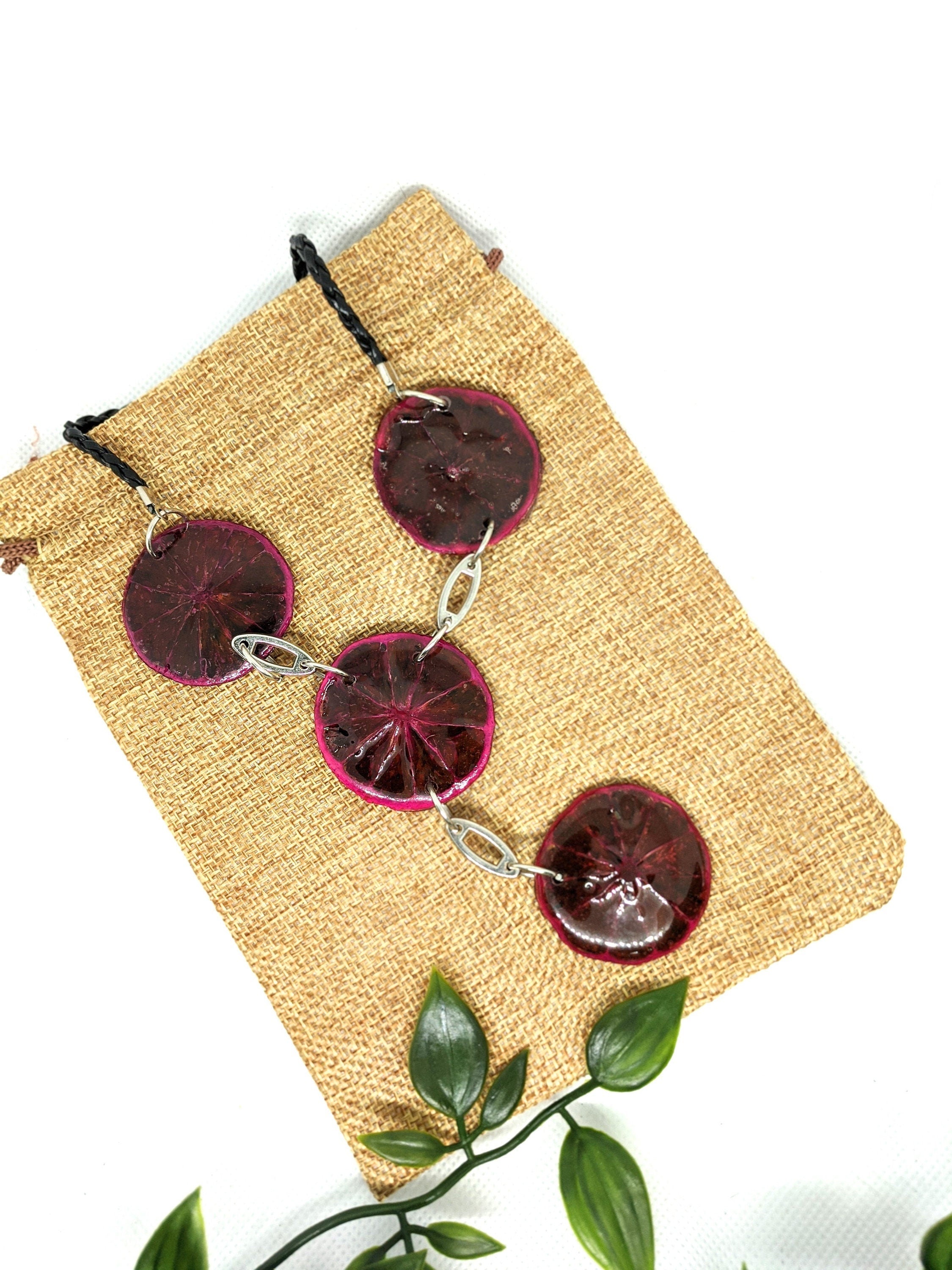 Lemon Pendant Long Necklace.