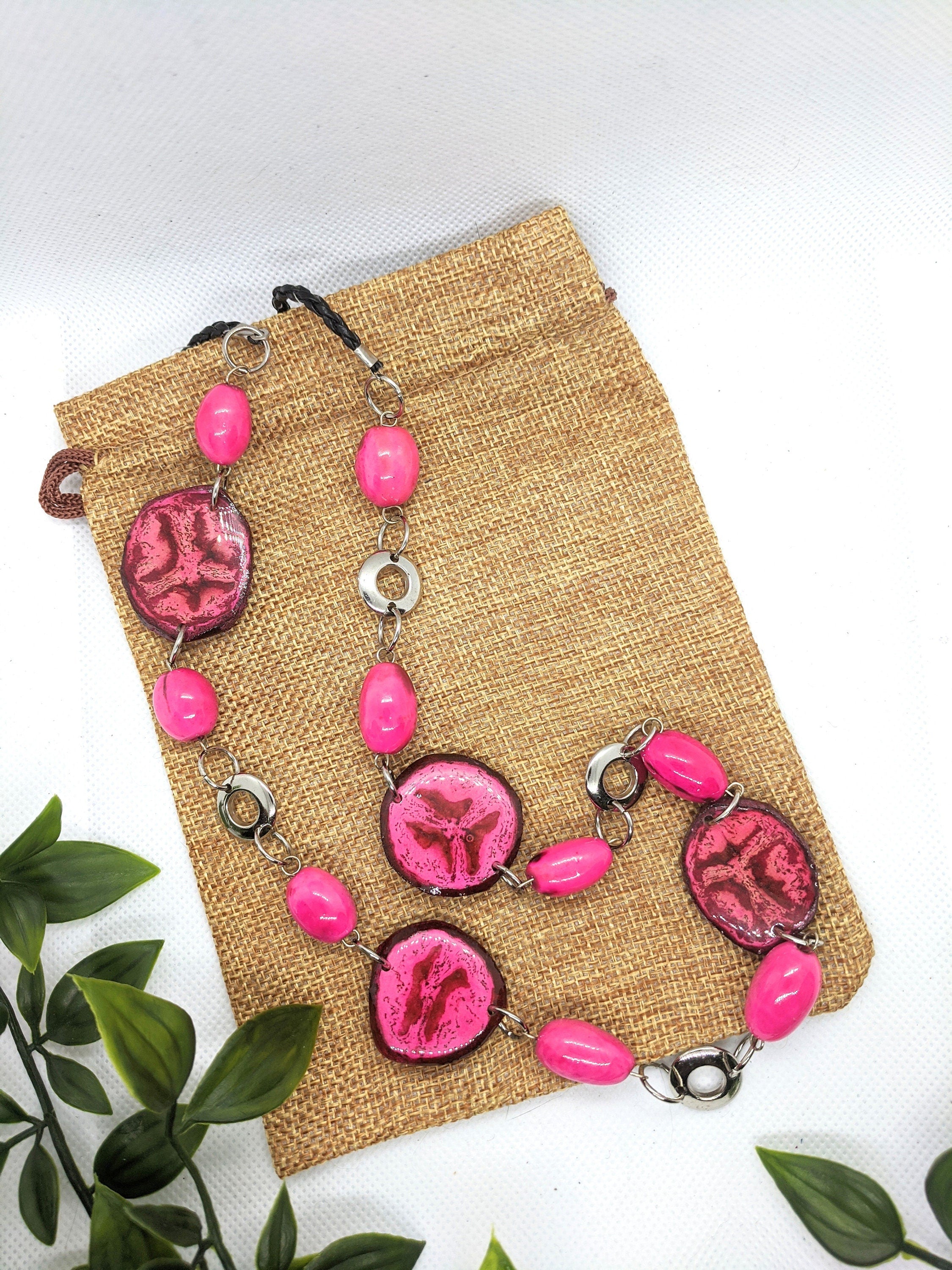 Long Lemon Retro Vintage Inspired Necklace.