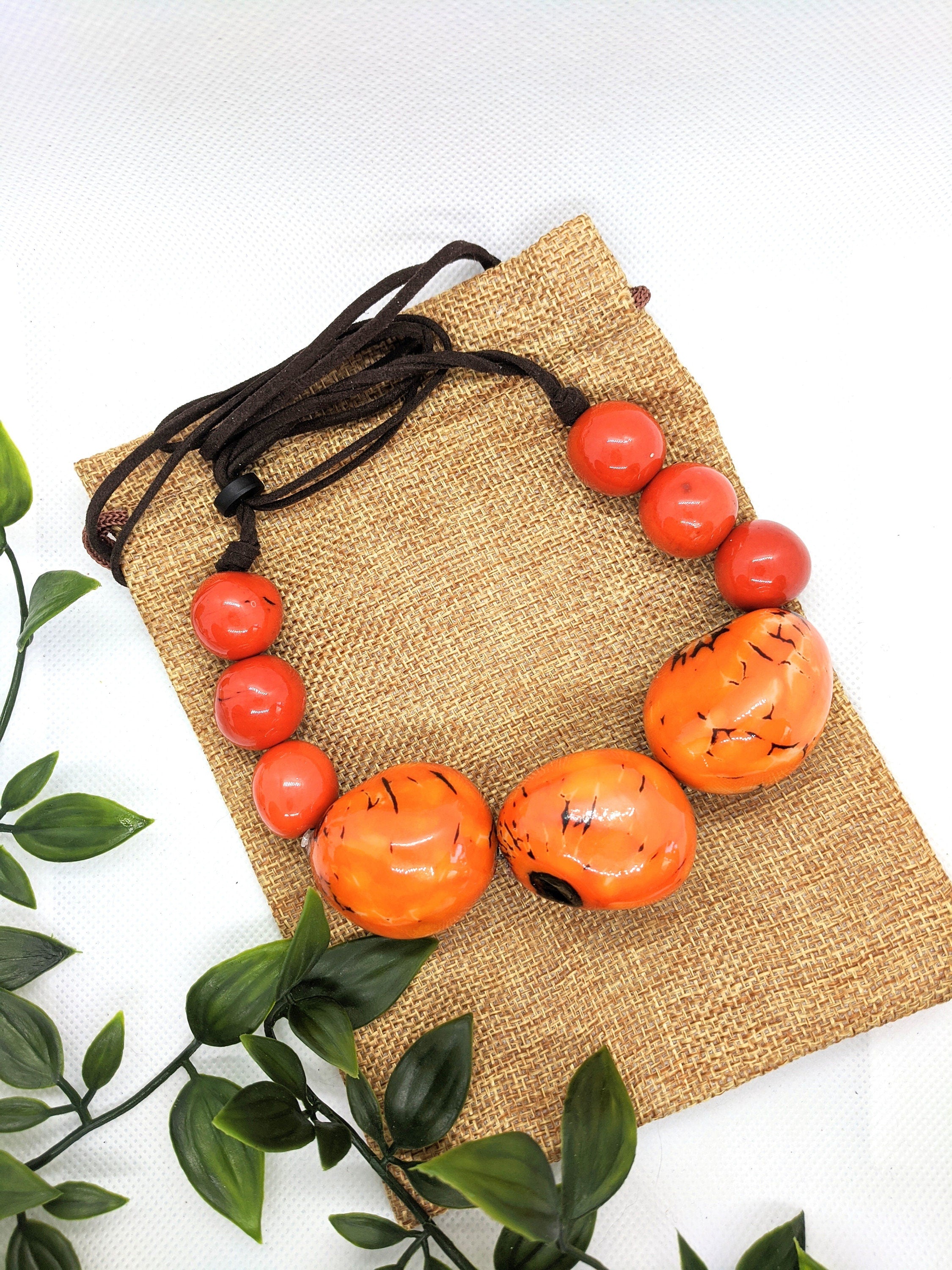 Chunky Tagua Statement Necklace.
