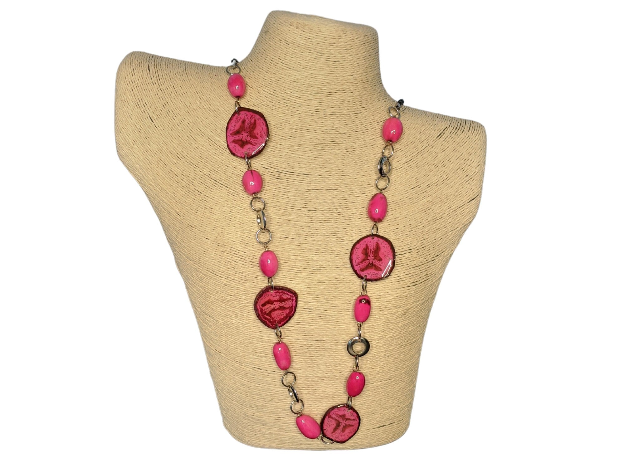 Long Lemon Retro Vintage Inspired Necklace.