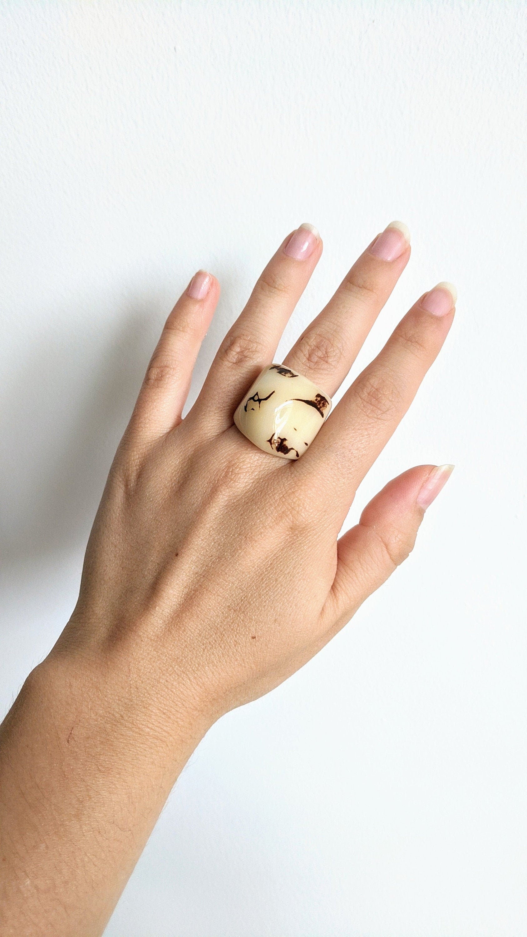 Elegant White Artistic Ring.