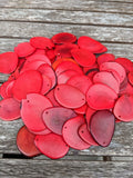 Red Tagua Nut Slices: Vibrant Jewelry Making Beads (15 Pcs)