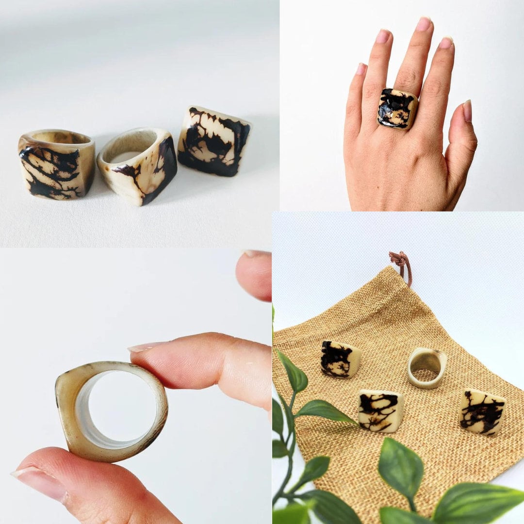 Elegant White Artistic Ring.