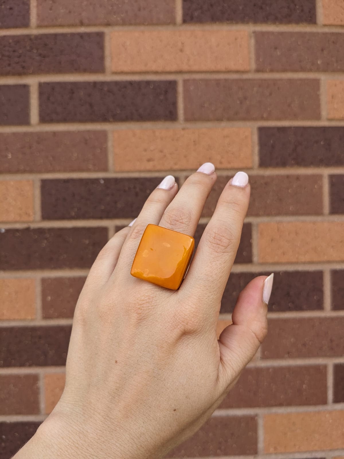 Chunky Yellow Tagua Nut Statement Ring.