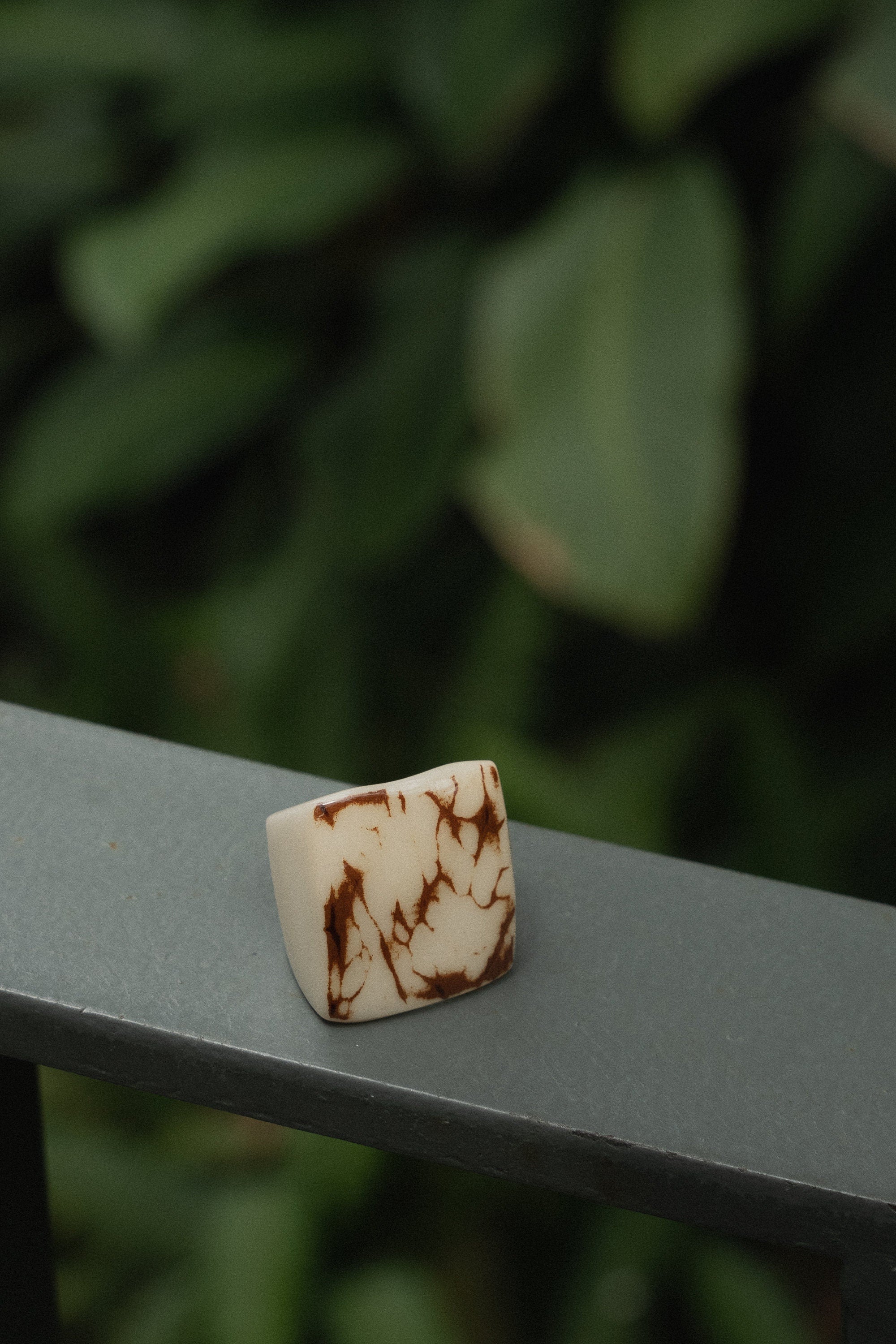 Elegant White Artistic Ring.