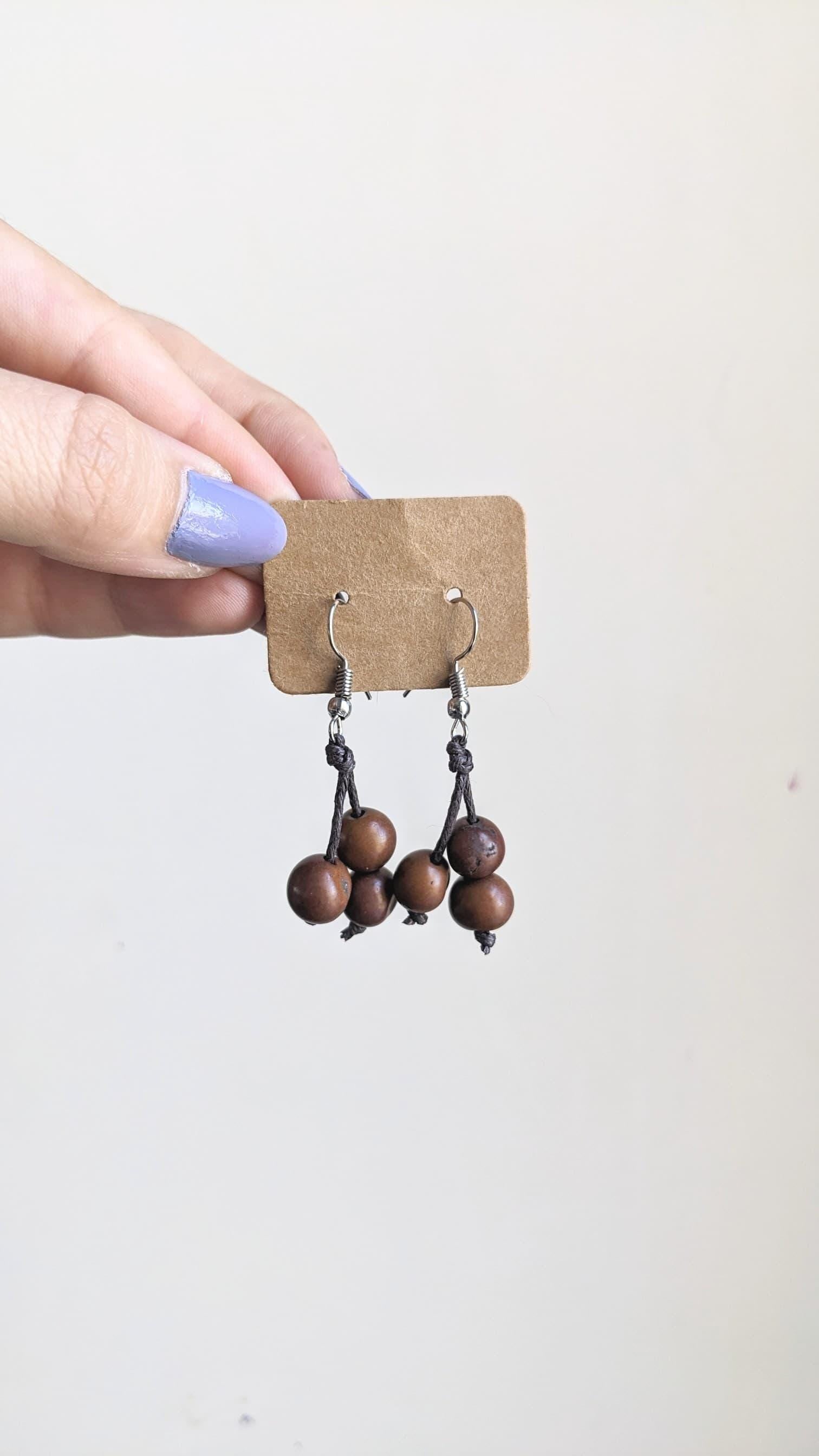 Handmade Açaí Seed Earrings.