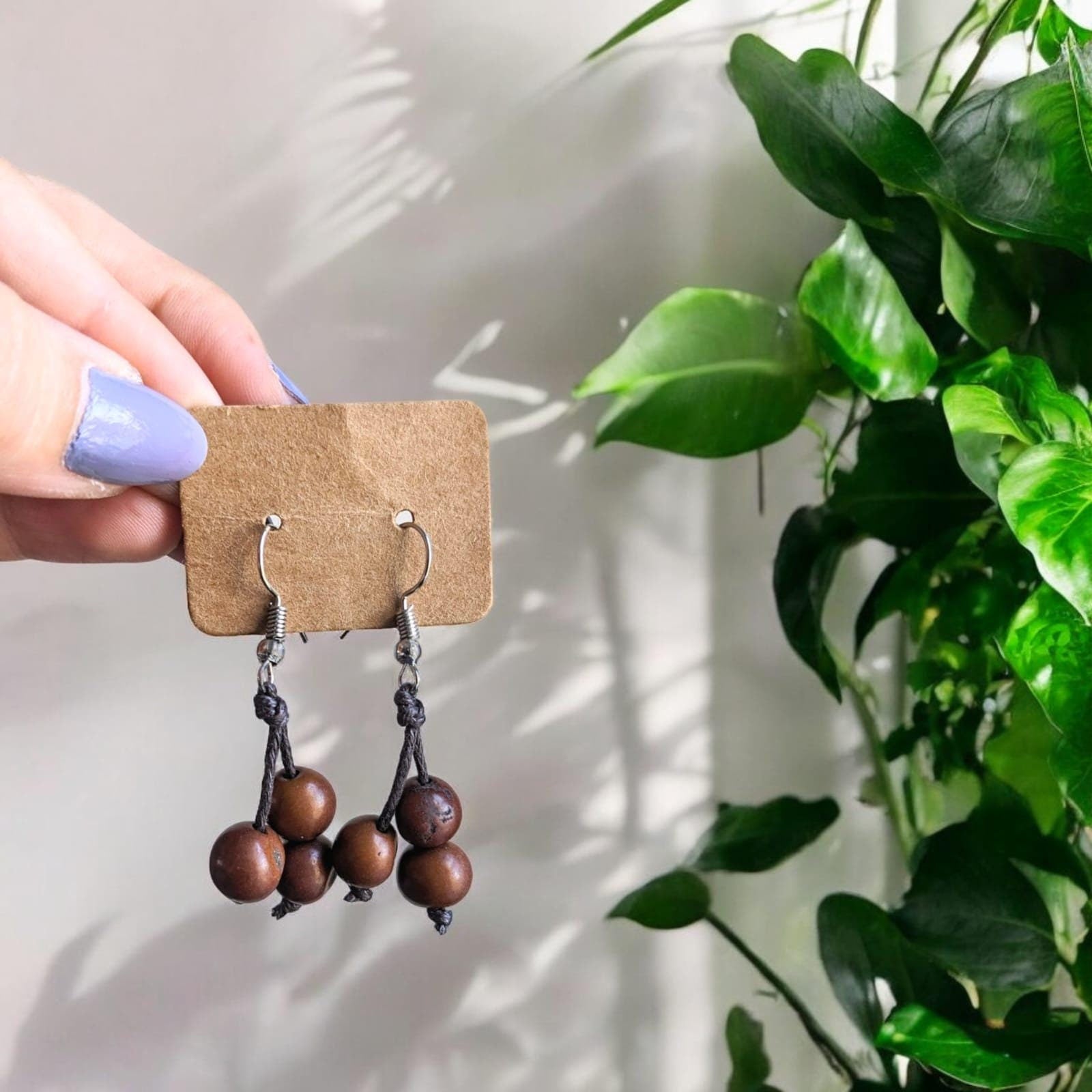 Handmade Açaí Seed Earrings.