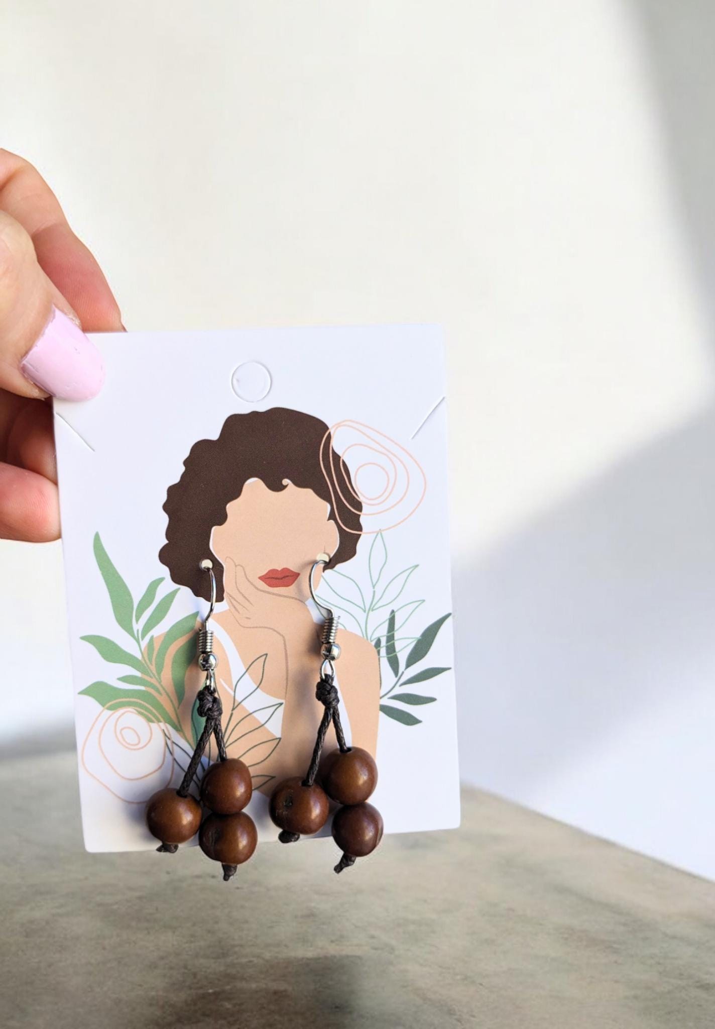 Handmade Açaí Seed Earrings.