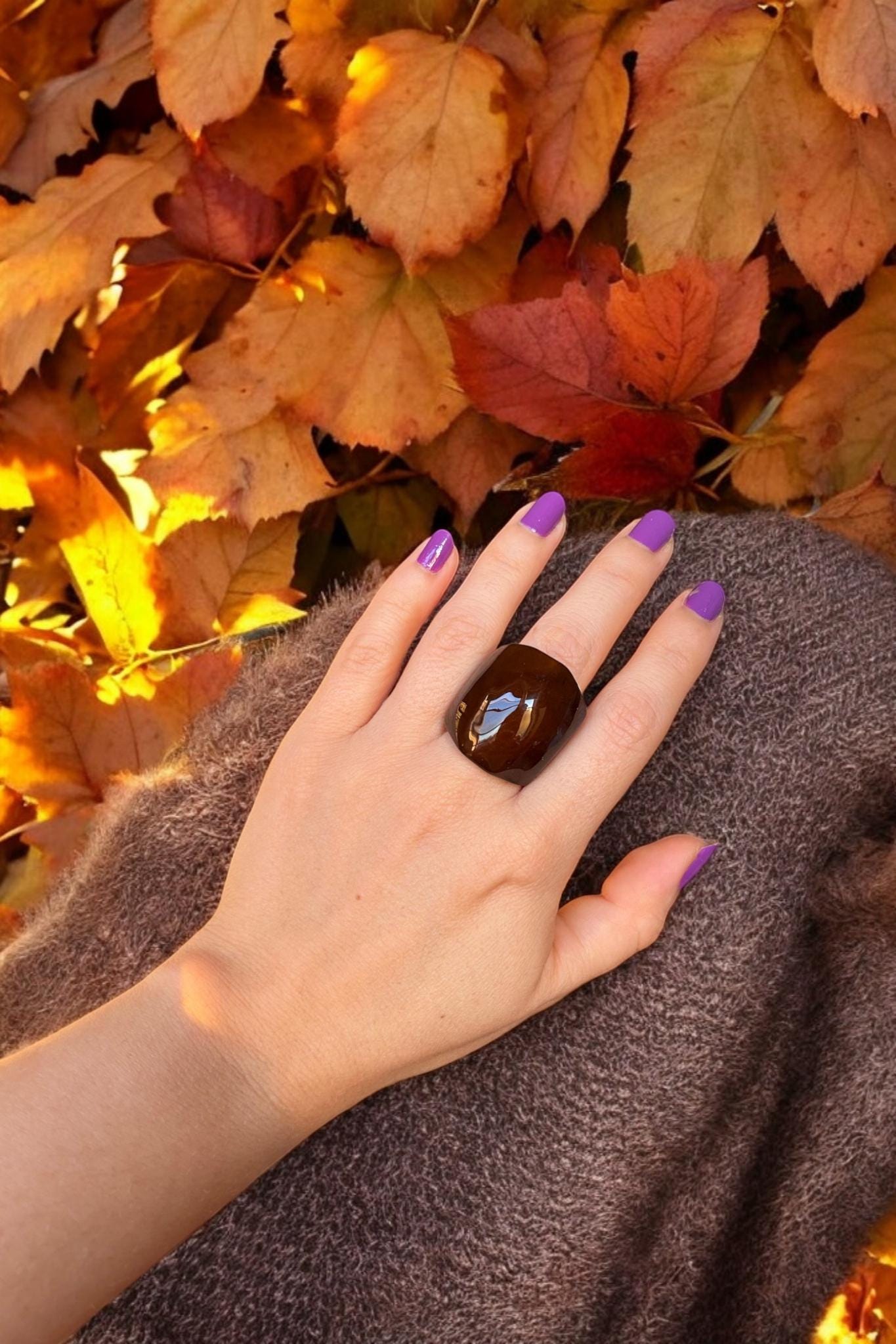 Brown Statement Ring.