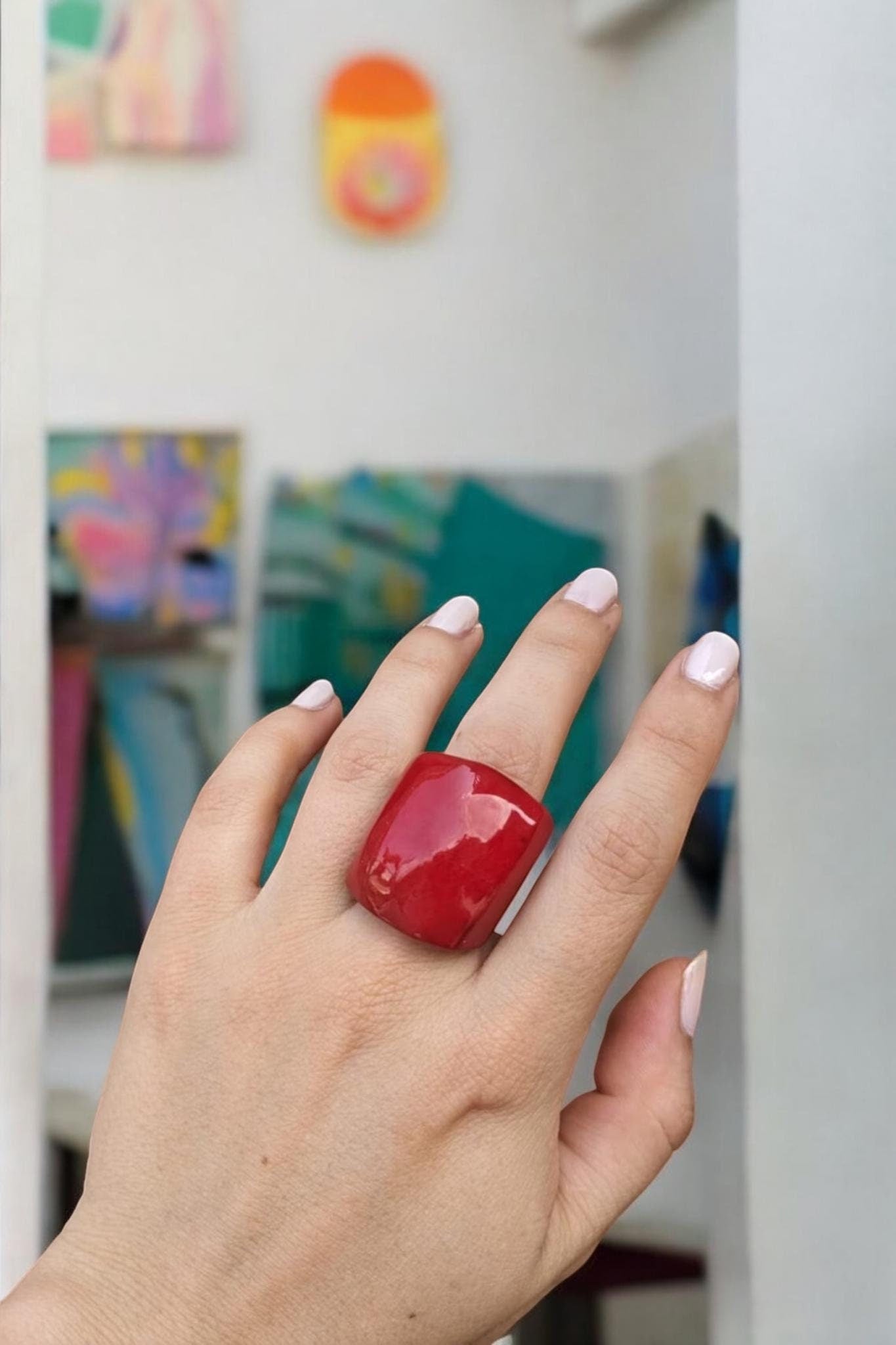 Red Statement Ring.