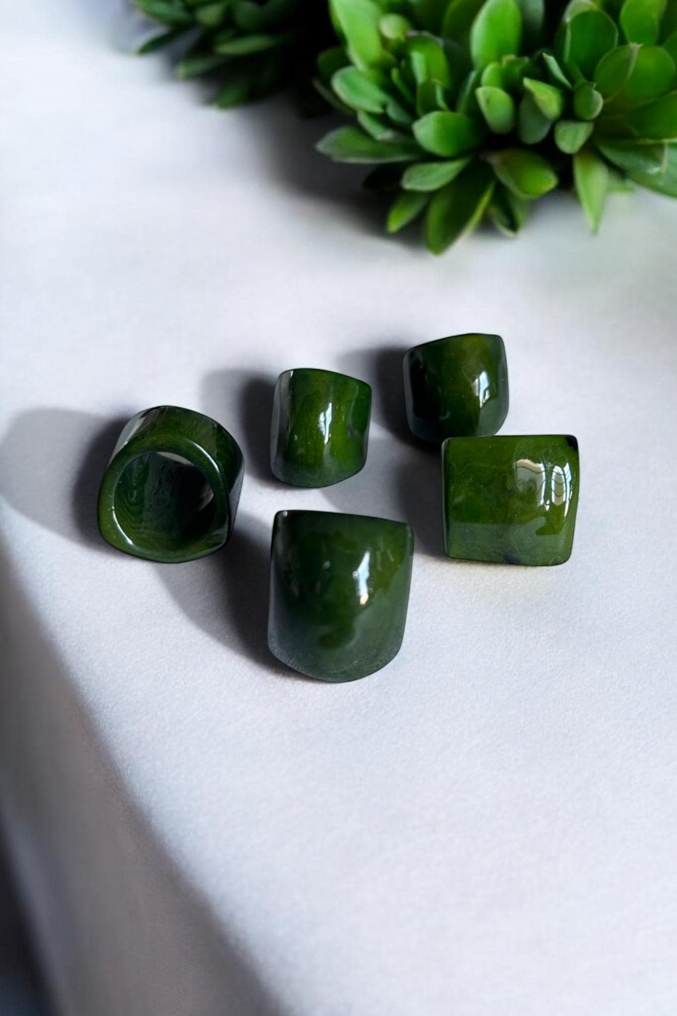 Dark Green Chunky Ring.