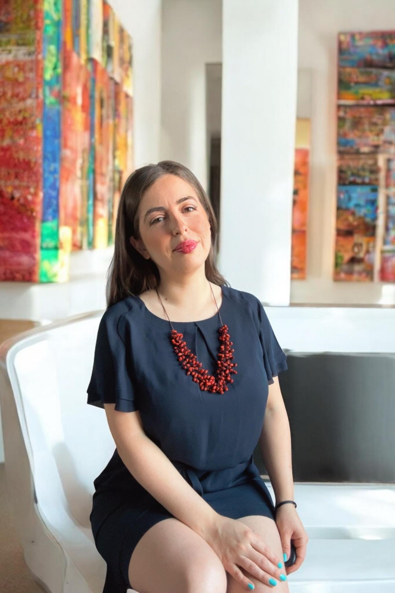 Seed Beaded Cluster Statement Necklace.