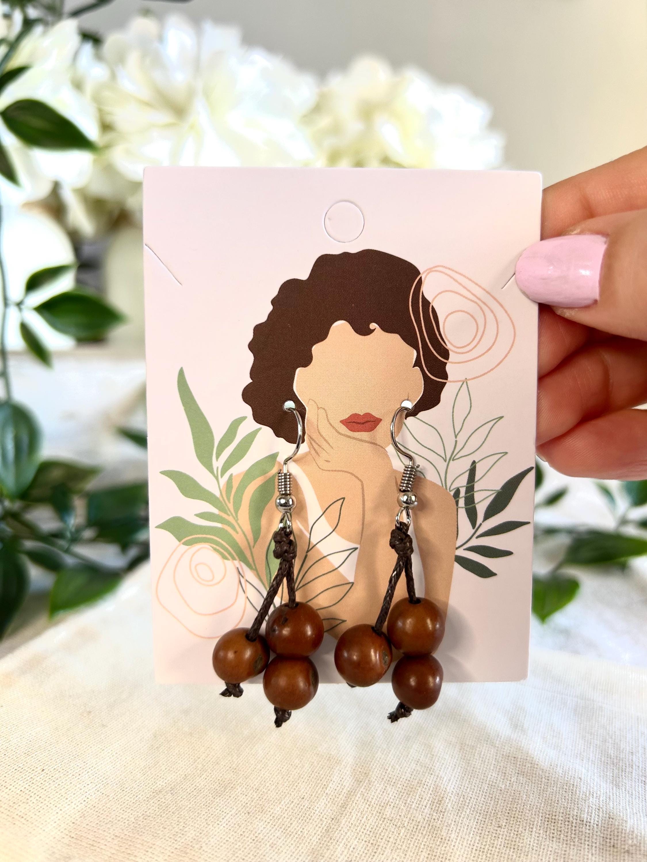 Handmade Açaí Seed Earrings.