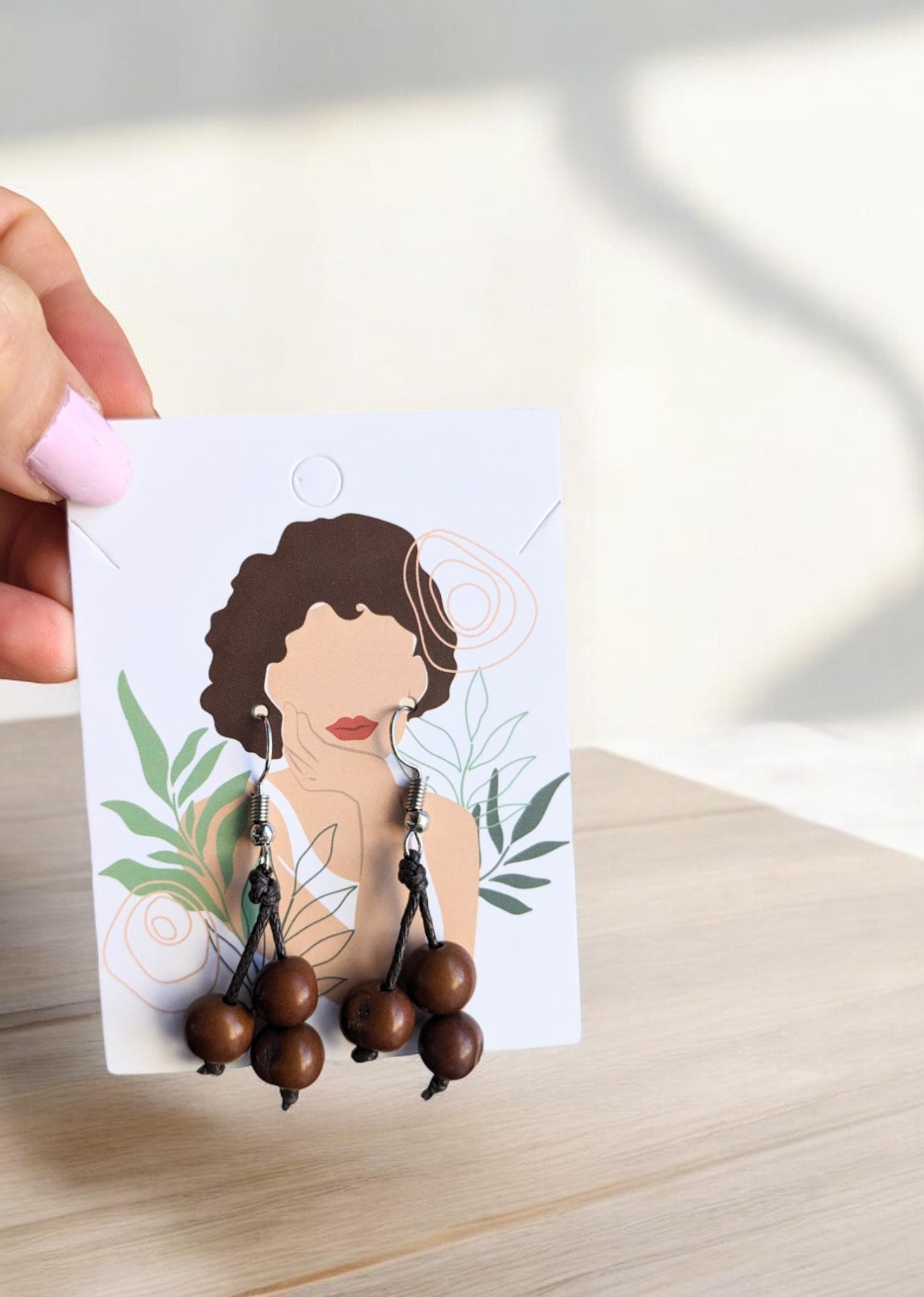 Handmade Açaí Seed Earrings.