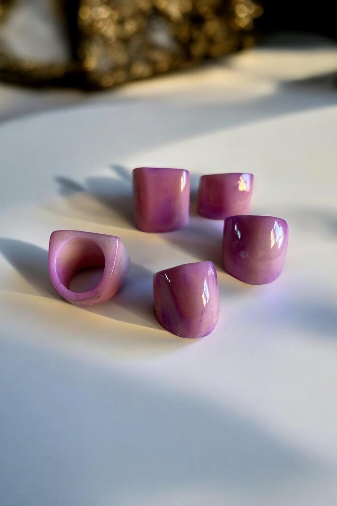 Lilac Tagua Nut Statement Ring.
