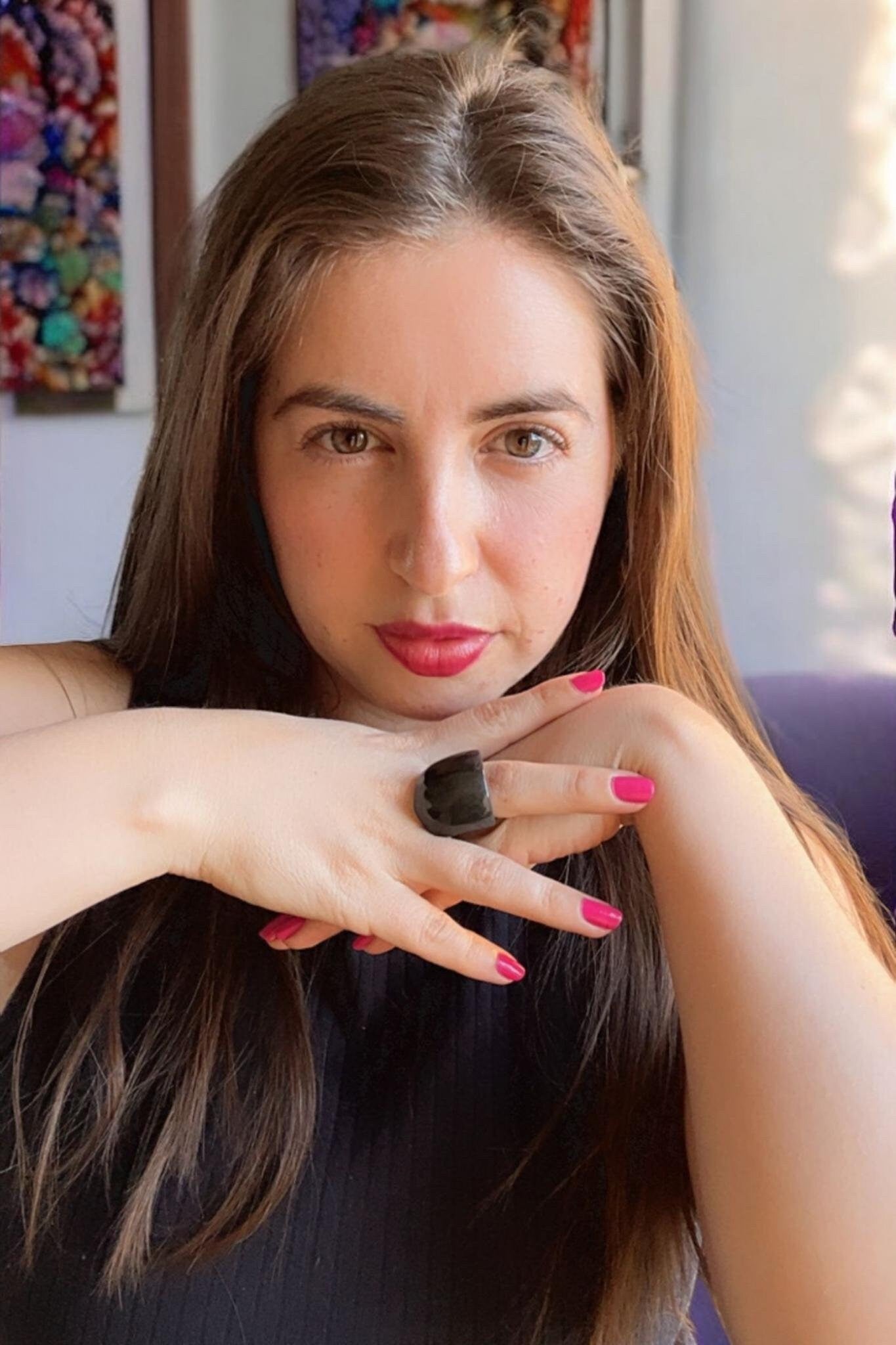 Gray Green Statement Ring. Earthy, Elegant Chunky Ring.