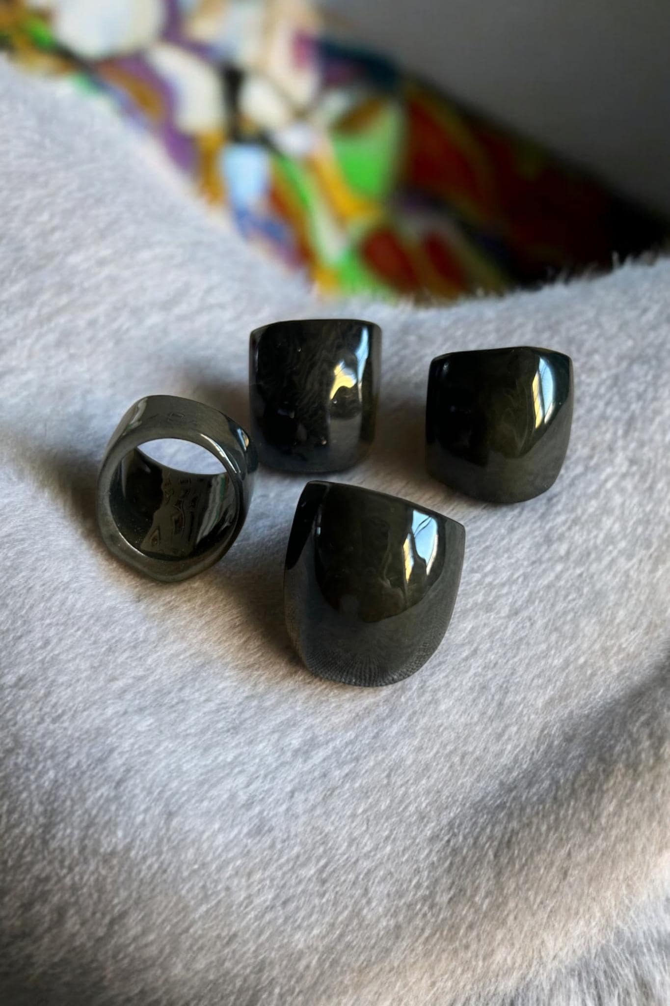 Gray Green Statement Ring. Earthy, Elegant Chunky Ring.