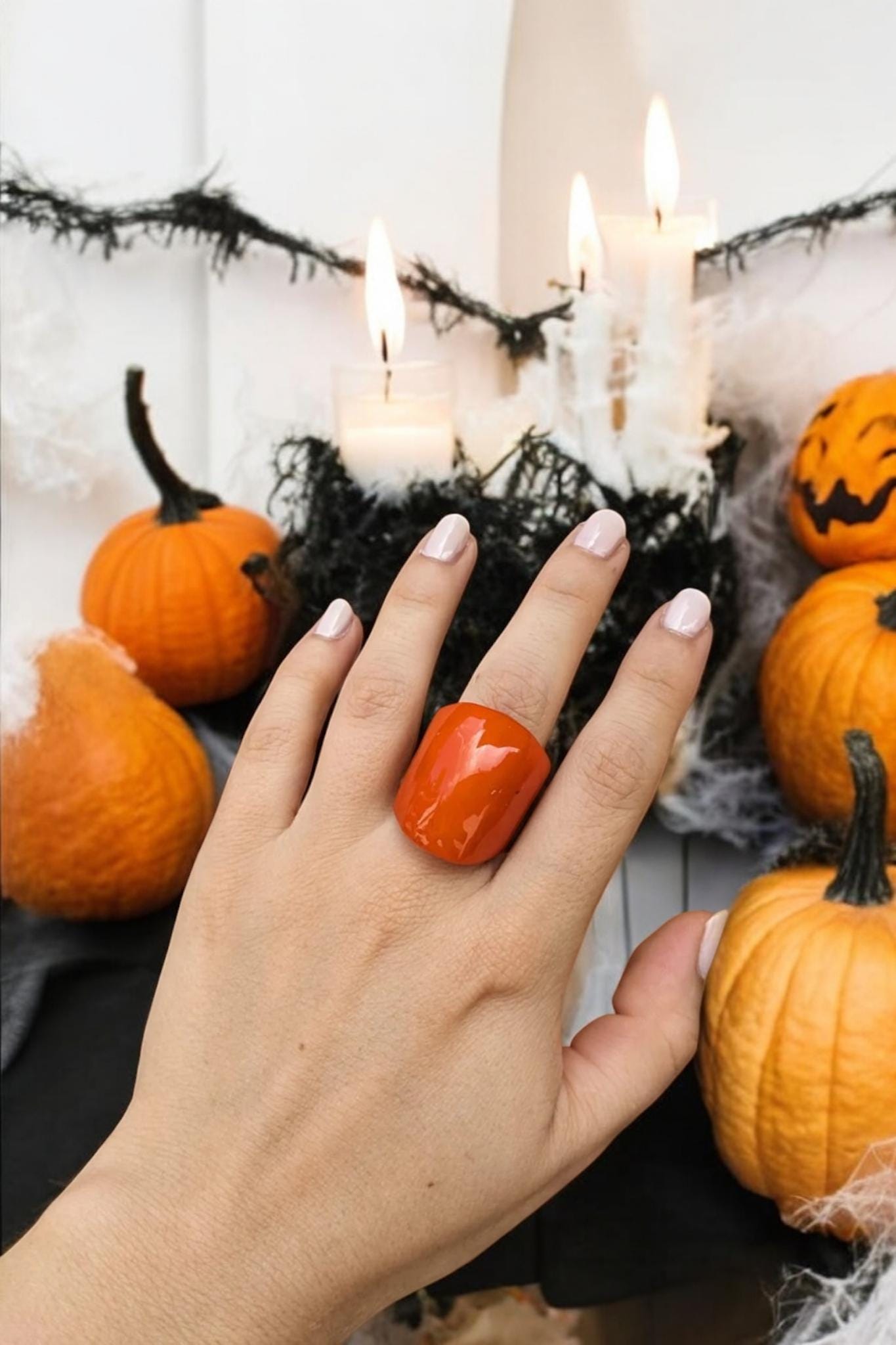 Orange Statement Ring.