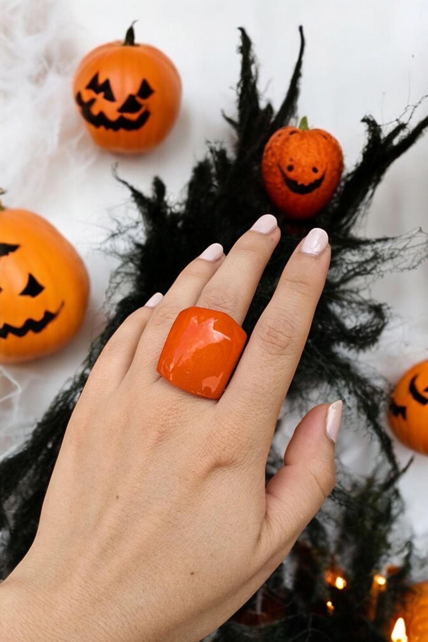 Orange Statement Ring.