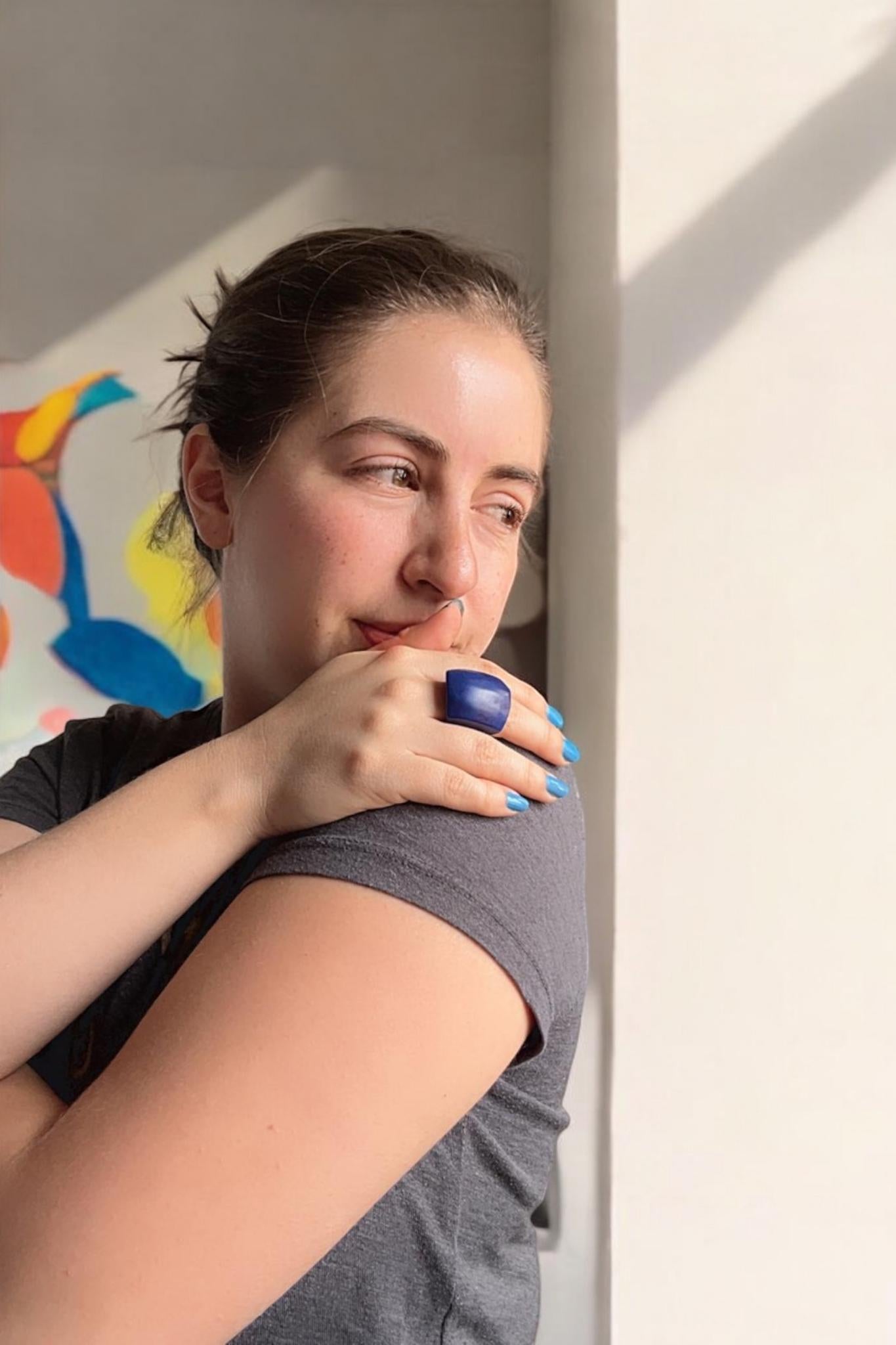 Matte Deep Dark Blue Ring.