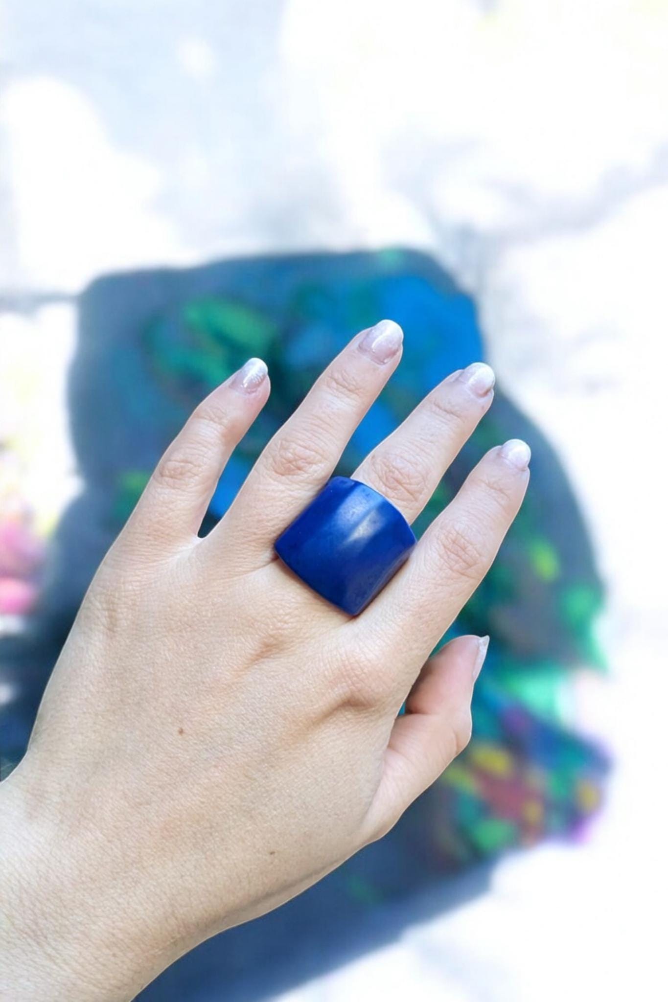 Matte Deep Dark Blue Ring.