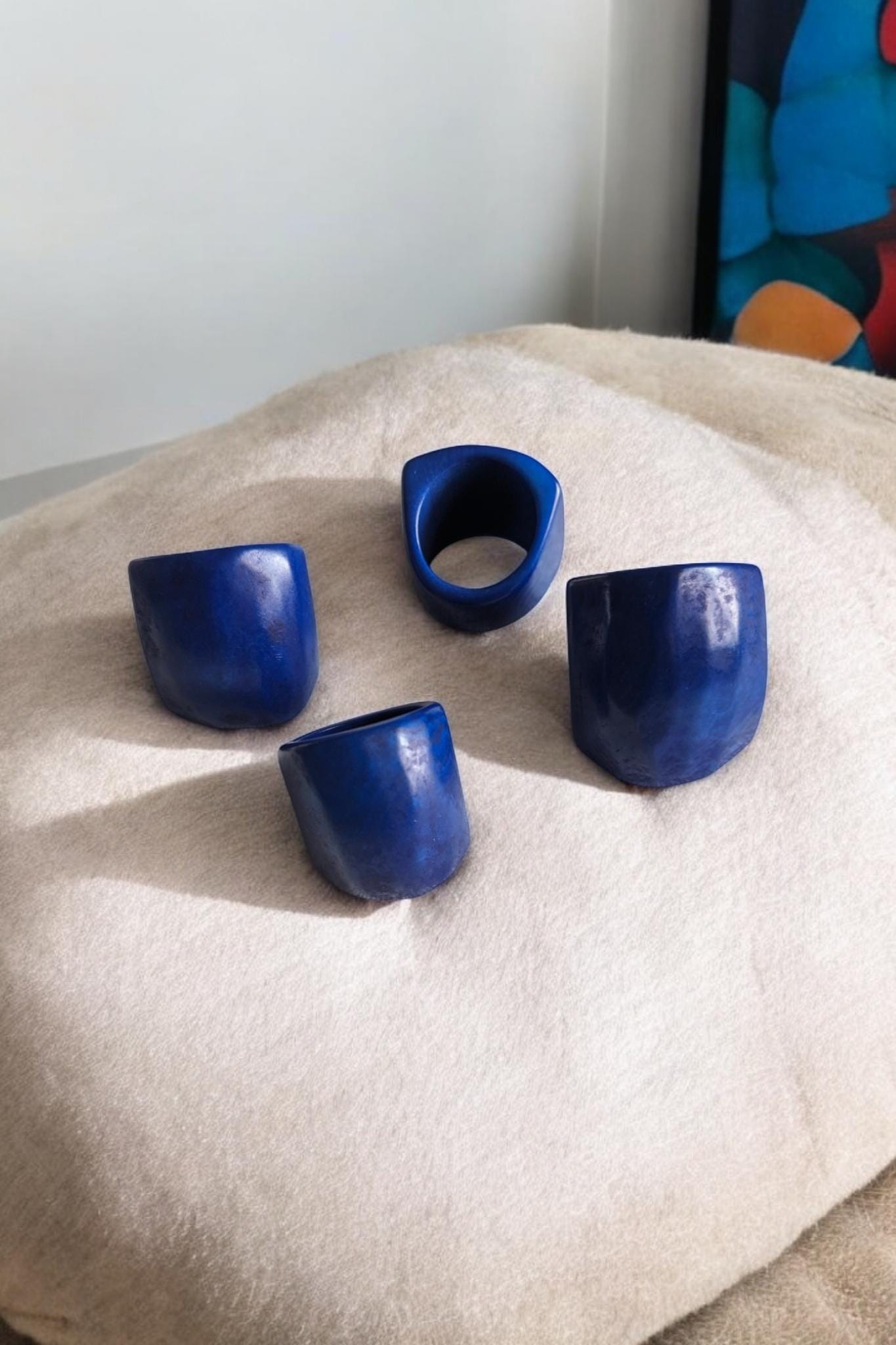 Matte Deep Dark Blue Ring.