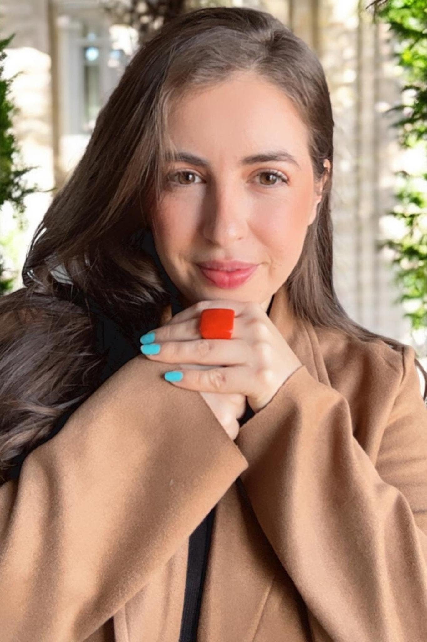 Handcrafted Orange Tagua Nut Statement Ring.