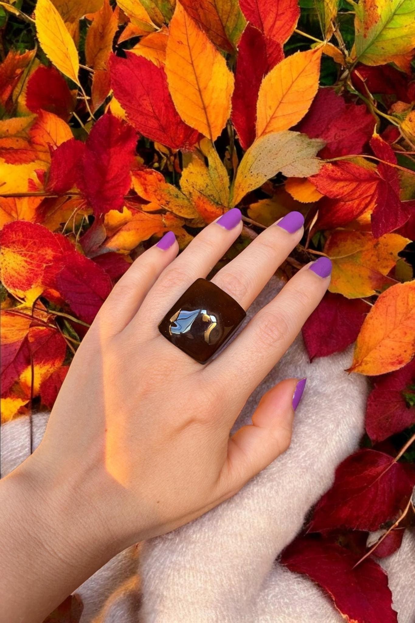 Brown Statement Ring.
