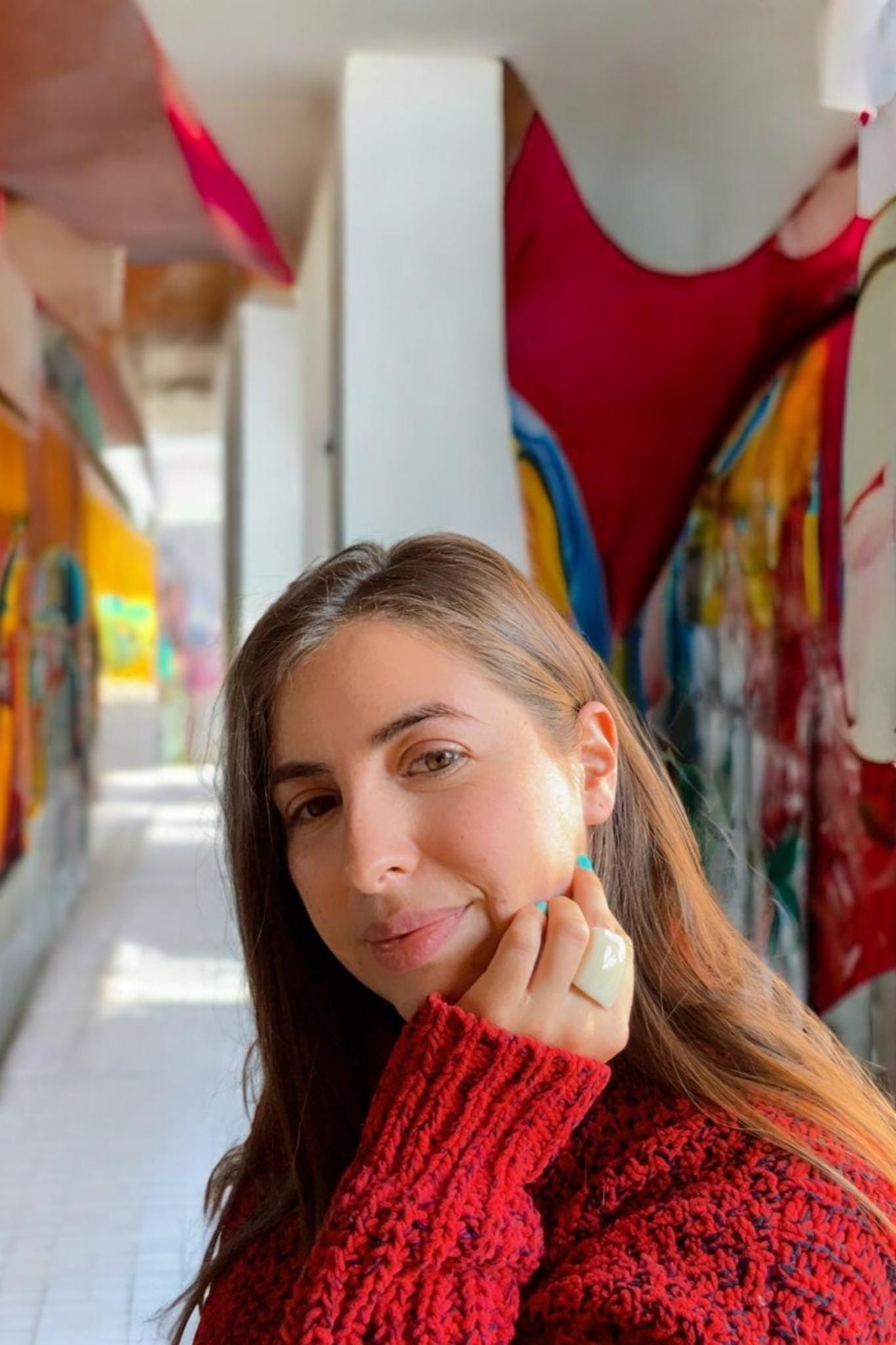 White Geometric Statement Ring.