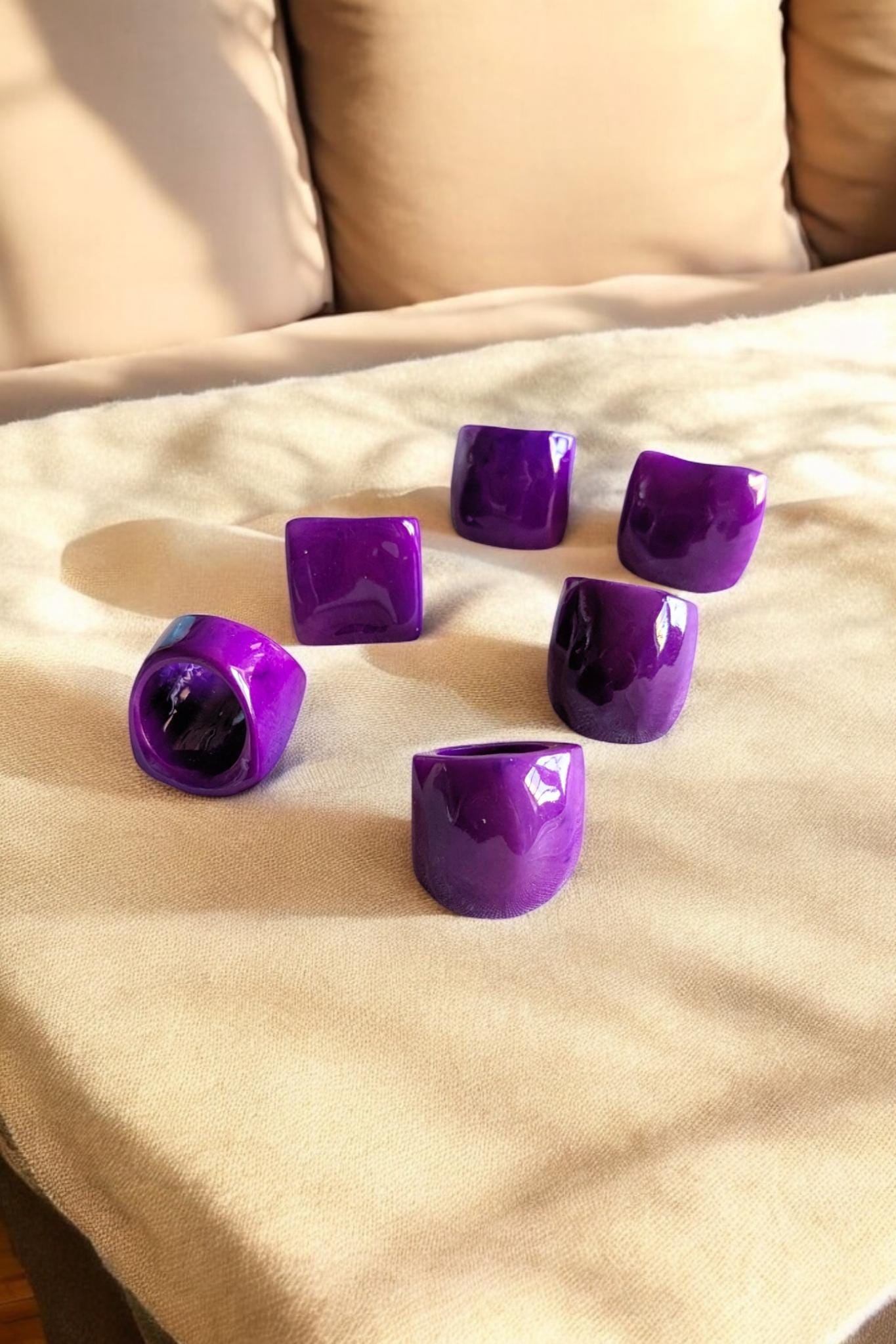 Purple Tagua Nut Statement Ring.