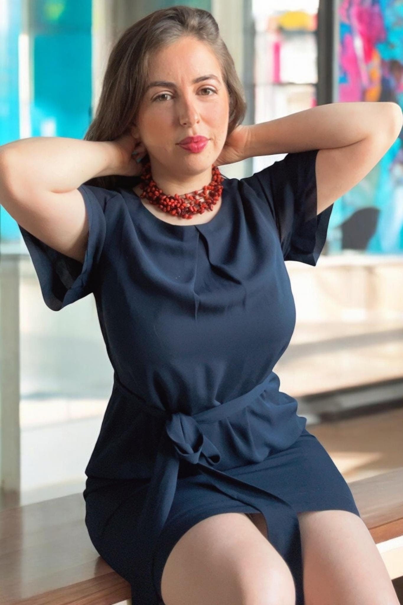 Seed Beaded Cluster Statement Necklace.