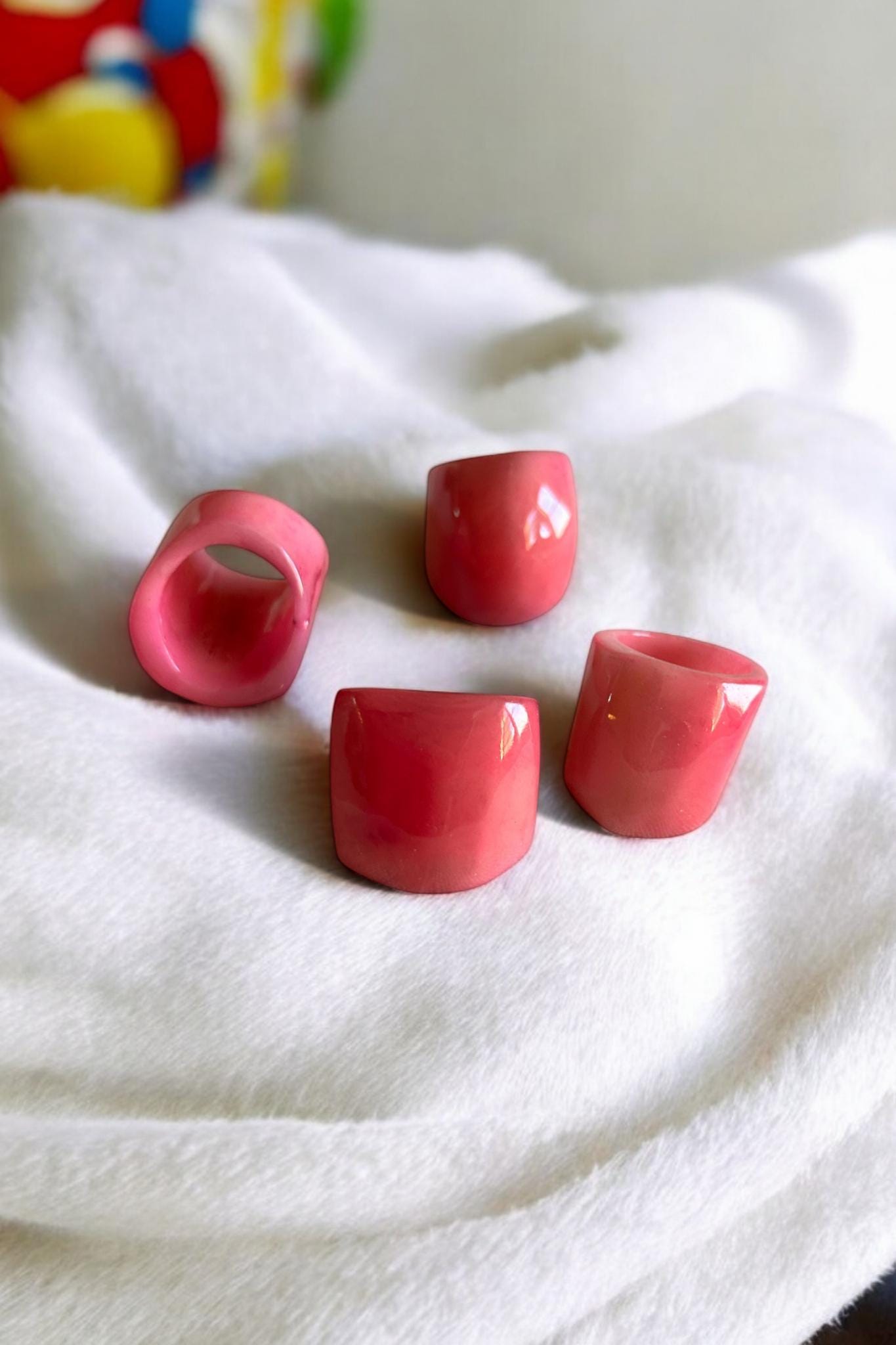 Blush Pink Tagua Nut Statement Ring.
