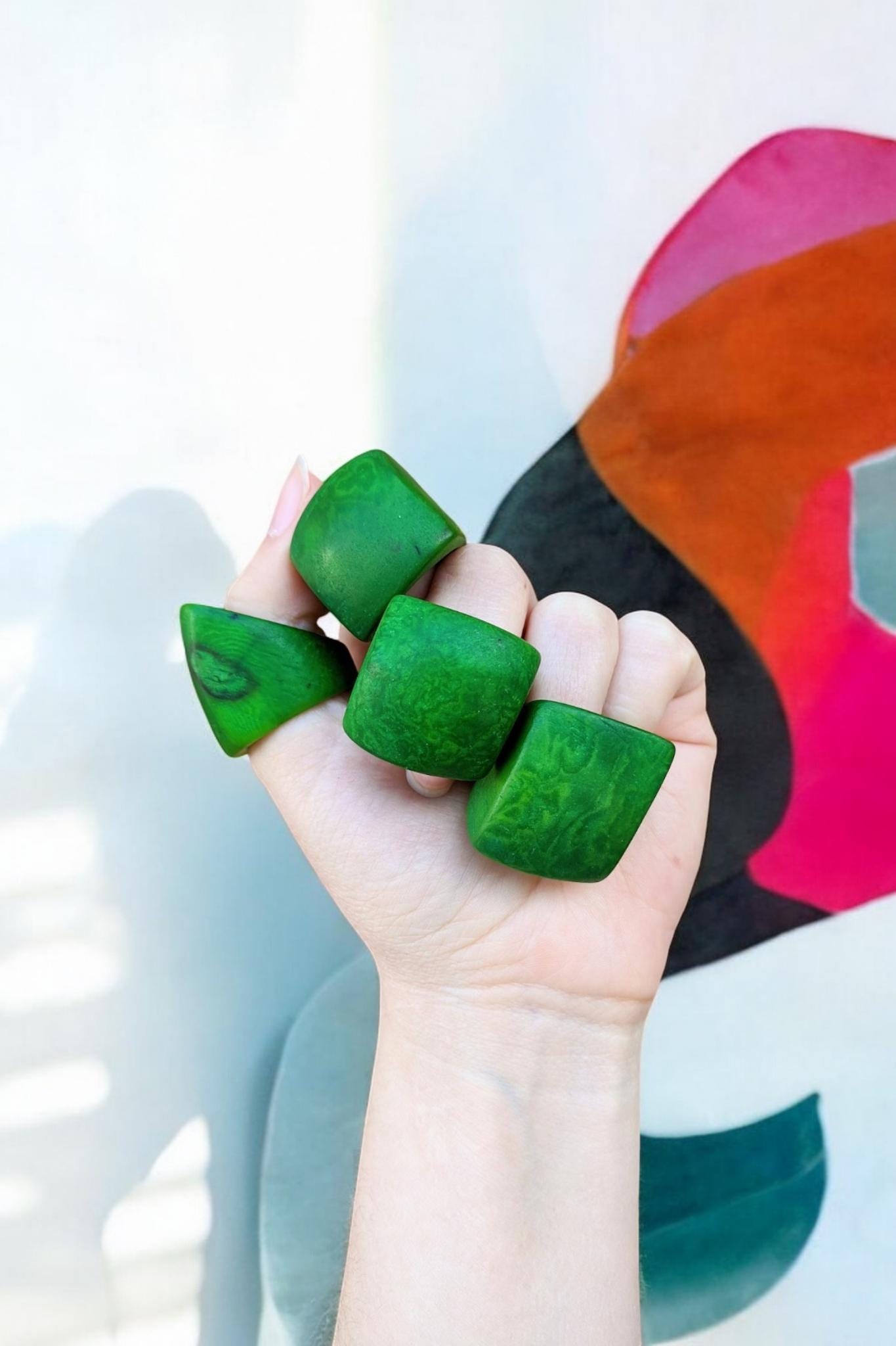 Matte Green Tagua Nut Ring.